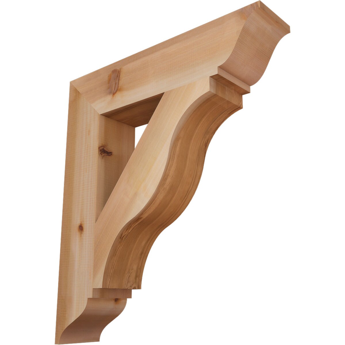 Ekena Millwork BKT06X28X32FST01SWR Funston traditional smooth 5-1/2-in x 28-in x 32-in Western red cedar Brown Wood Standard bracket