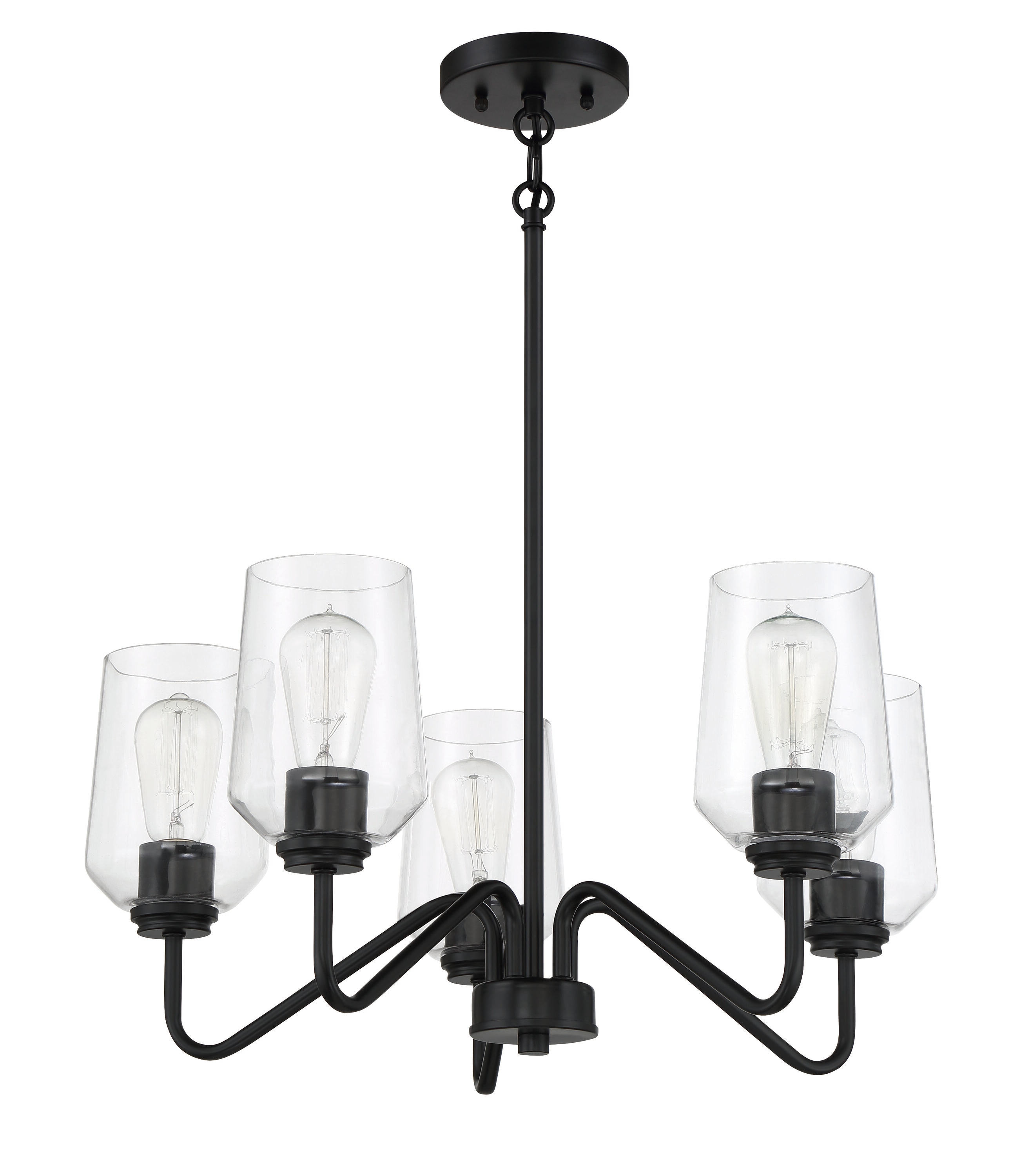 Craftmade 56125-FB Shayna 5 -Light Matte Black Transitional For Use in Bedrooms, Dining Rooms, Foyers, Living Rooms Chandelier