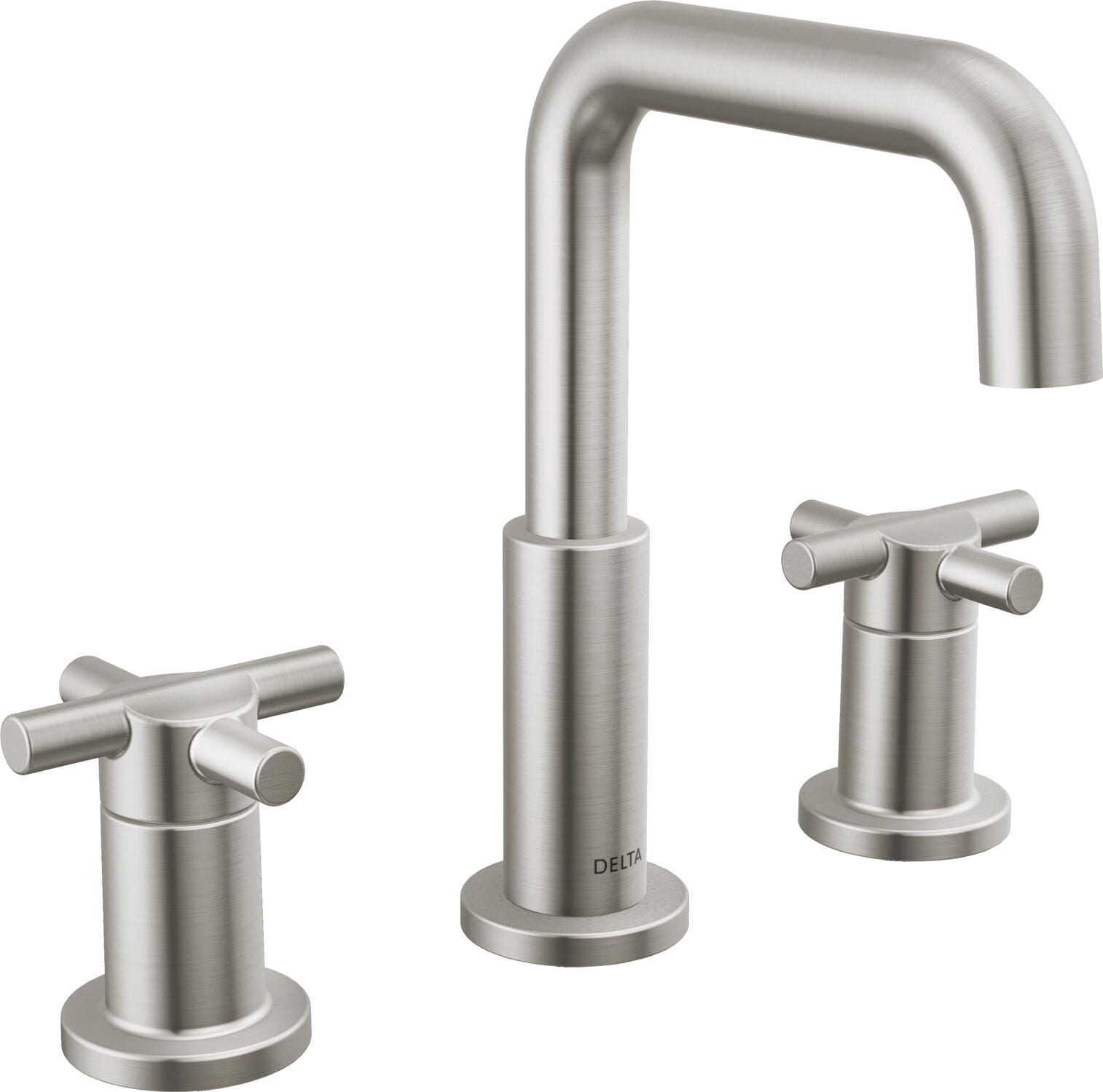 Delta Nicoli Stainless Steel Widespread 2-handle WaterSense Mid-arc Residential Handle Bathroom Sink Faucet with Drain