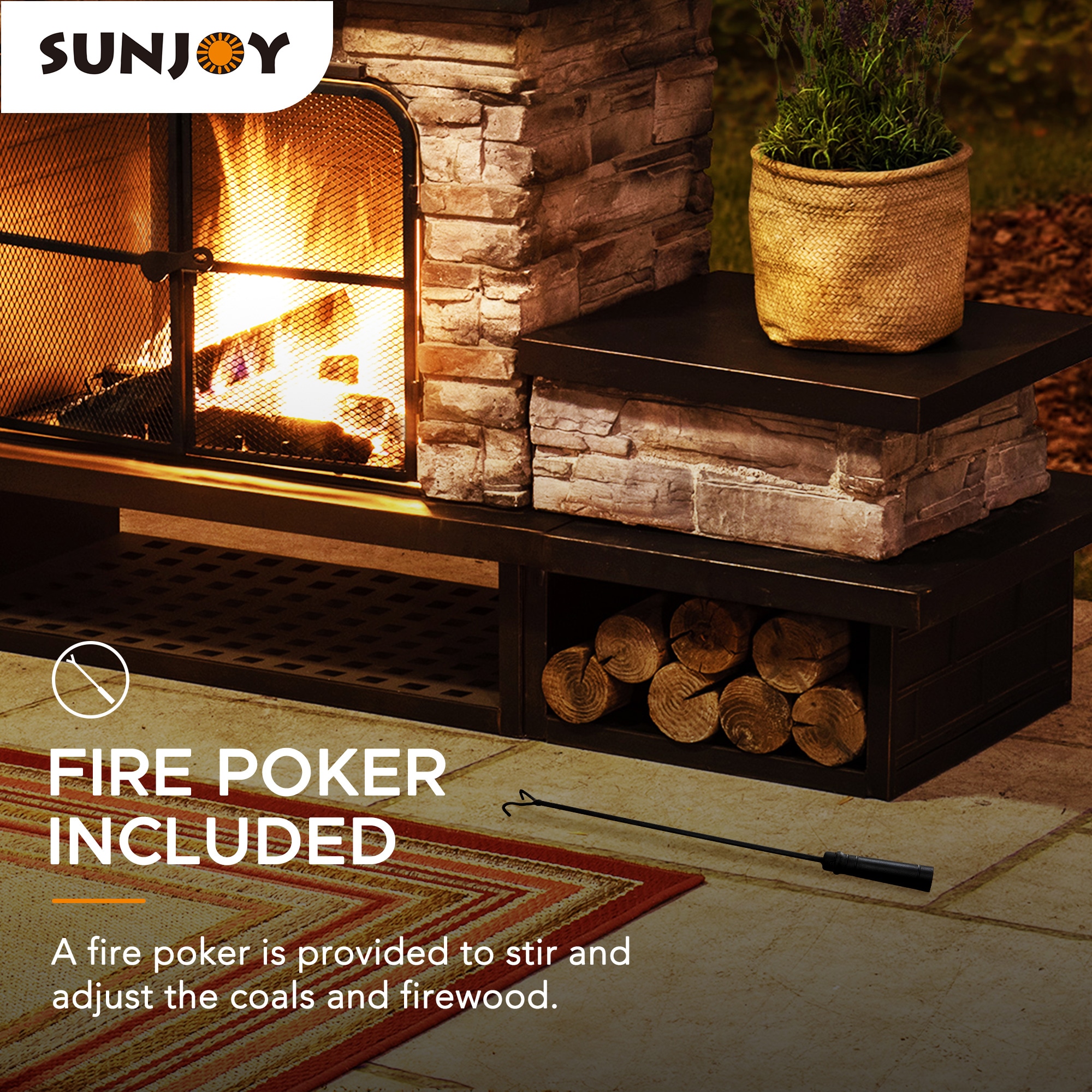 Sunjoy 168820 Outdoor-Wood-Burning-Fireplaces - View #5