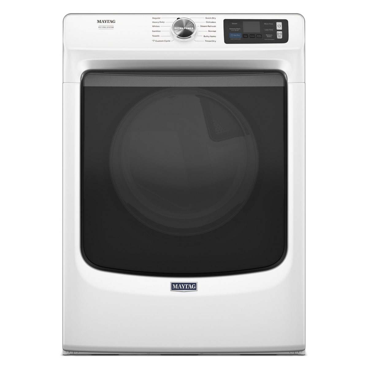 Maytag MED7020RW Pet Pro Extra Large Stackable Steam Cycle Vented Electric Dryer ( White ) Energy Star Certified