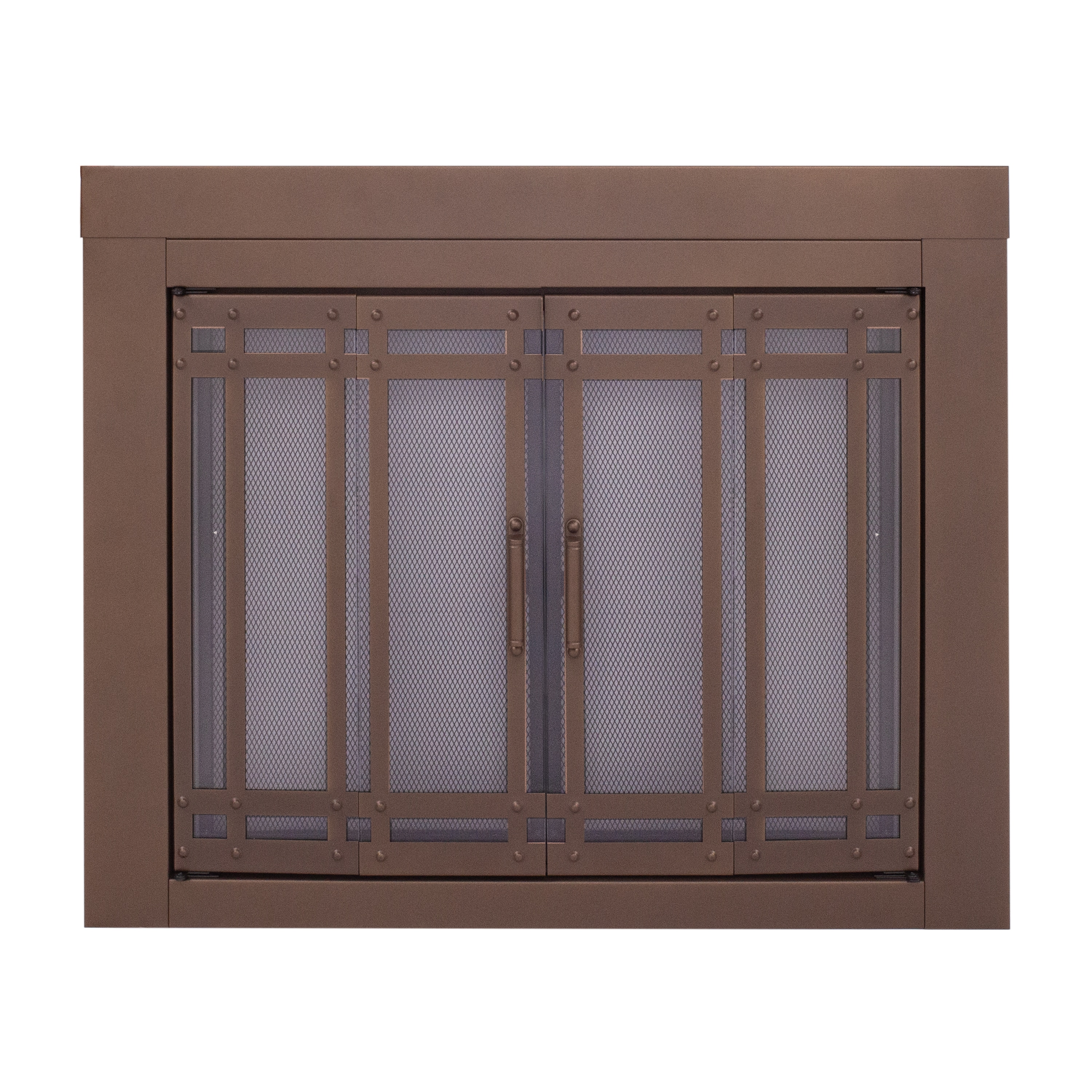 Pleasant Hearth AE-1702BB Aerin Burnished Bronze 36-in to 43-in W x 25-1/2-in to 32-1/2-in H (Large) Bifold Fireplace Doors with Tempered Smoke Glass