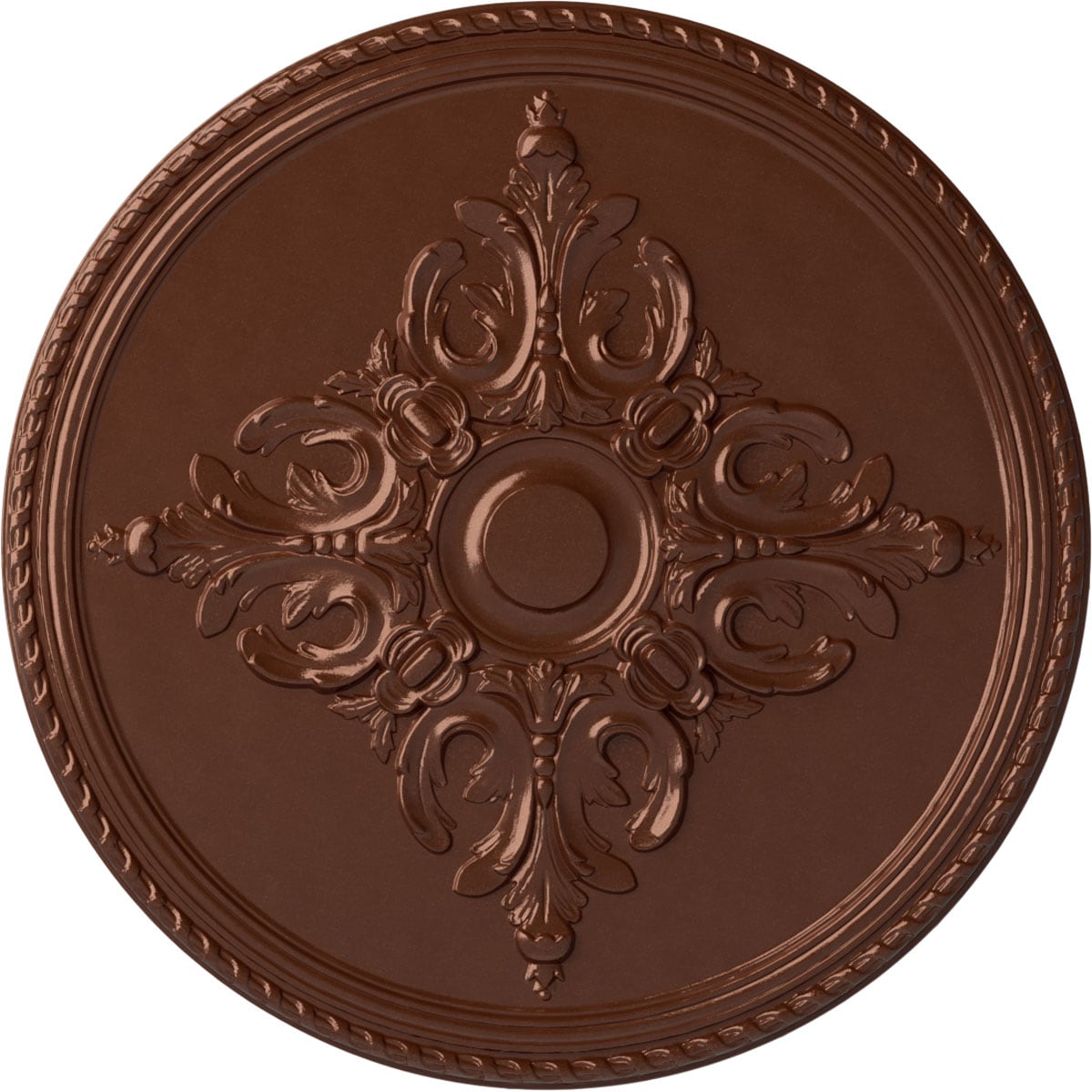 Ekena Millwork CM40MICPS Milton 40.625-in W x 40.625-in L Painted Copper Penny Polyurethane Whole Ceiling Medallion