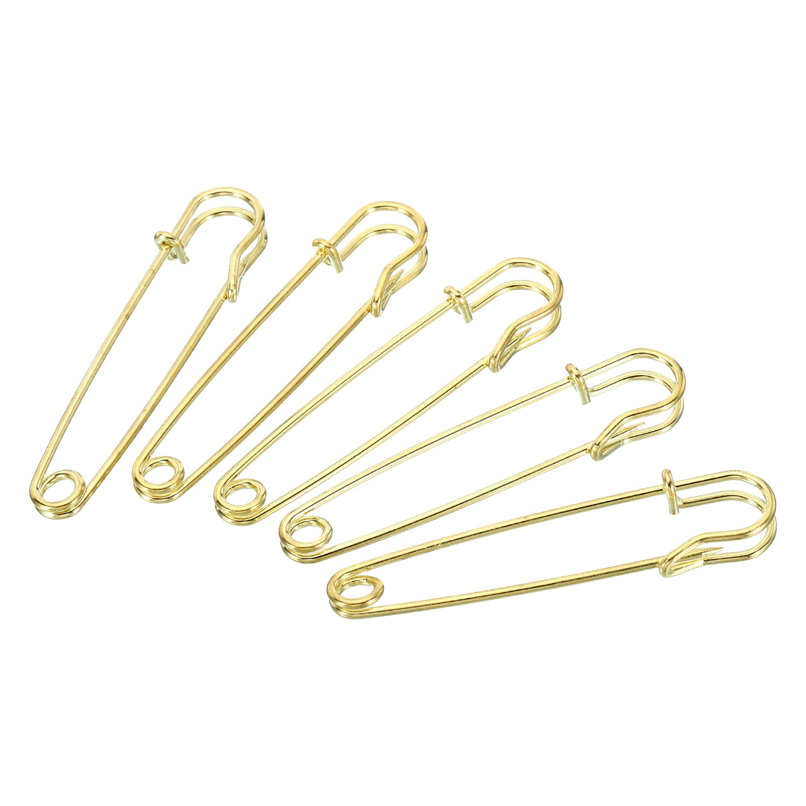 Unique Bargains S25112100UX3059 20pcs Safety Pins 2.95-Inch Large Metal Sewing Pins for Blankets Skirts Crafts Brooch Making Gold Tone