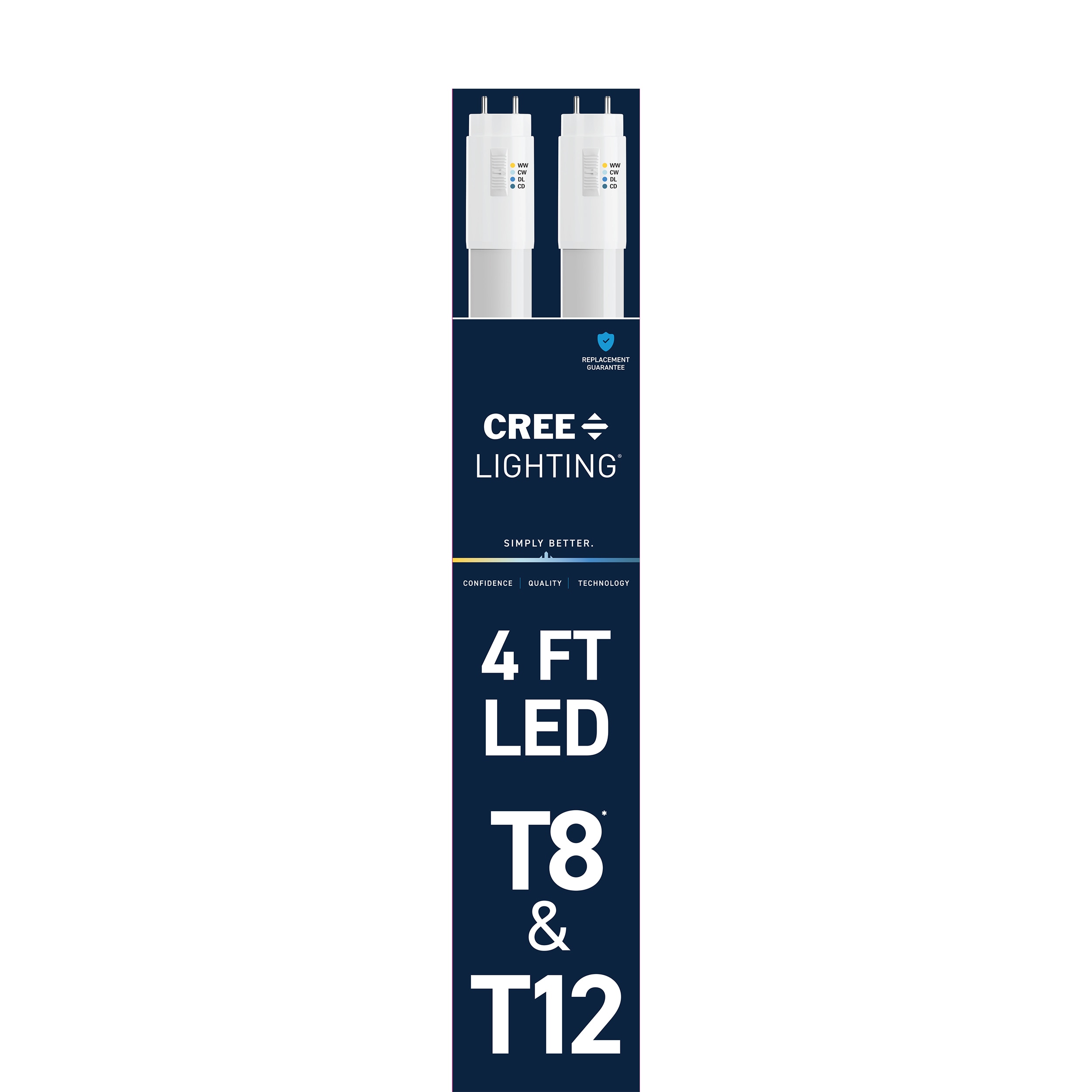 Cree Lighting 32 -Watt EQ T8 Switchable white Medium bi-pin base G13 LED Tube Light Bulb 2 -Pack