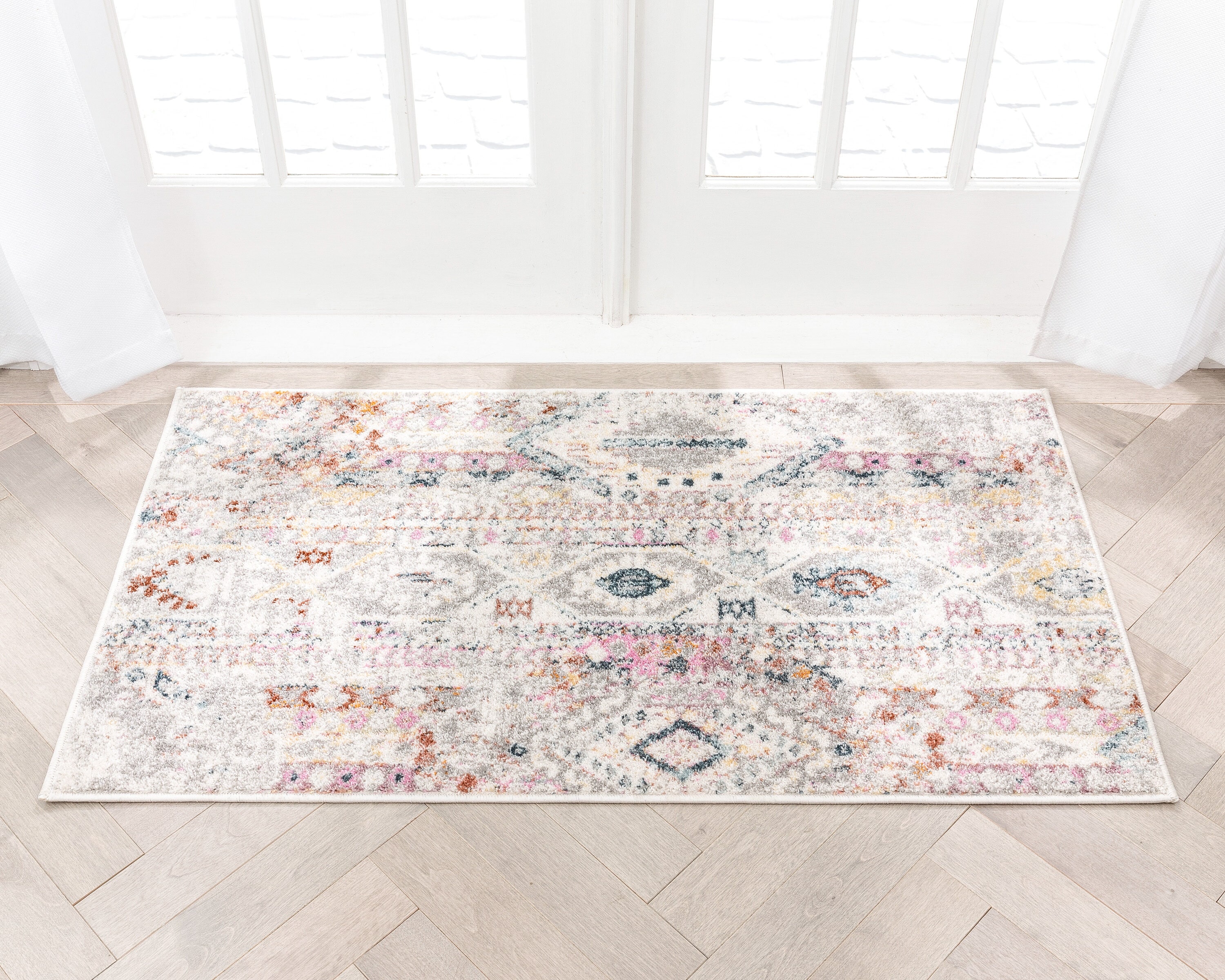 Well Woven RO-02-3 2 x 4 (ft) Loomed Polypropylene Ivory Rectangular Indoor Tribal Bohemian/Eclectic Area rug