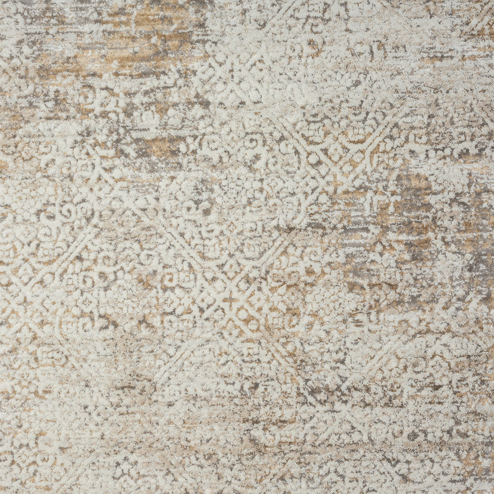 Sydney Gray and Beige Synthetic Rectangular 4' x 6' Area Rug