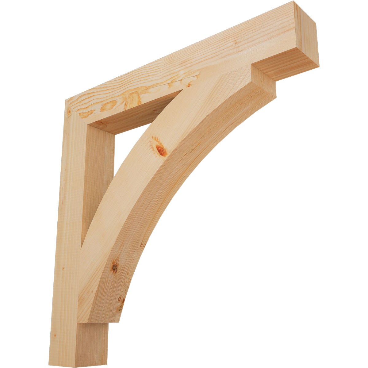 Ekena Millwork BKT04X28X28THR05SDF Thorton block smooth 3-1/2-in x 28-in x 28-in Douglas fir Brown Wood Standard bracket