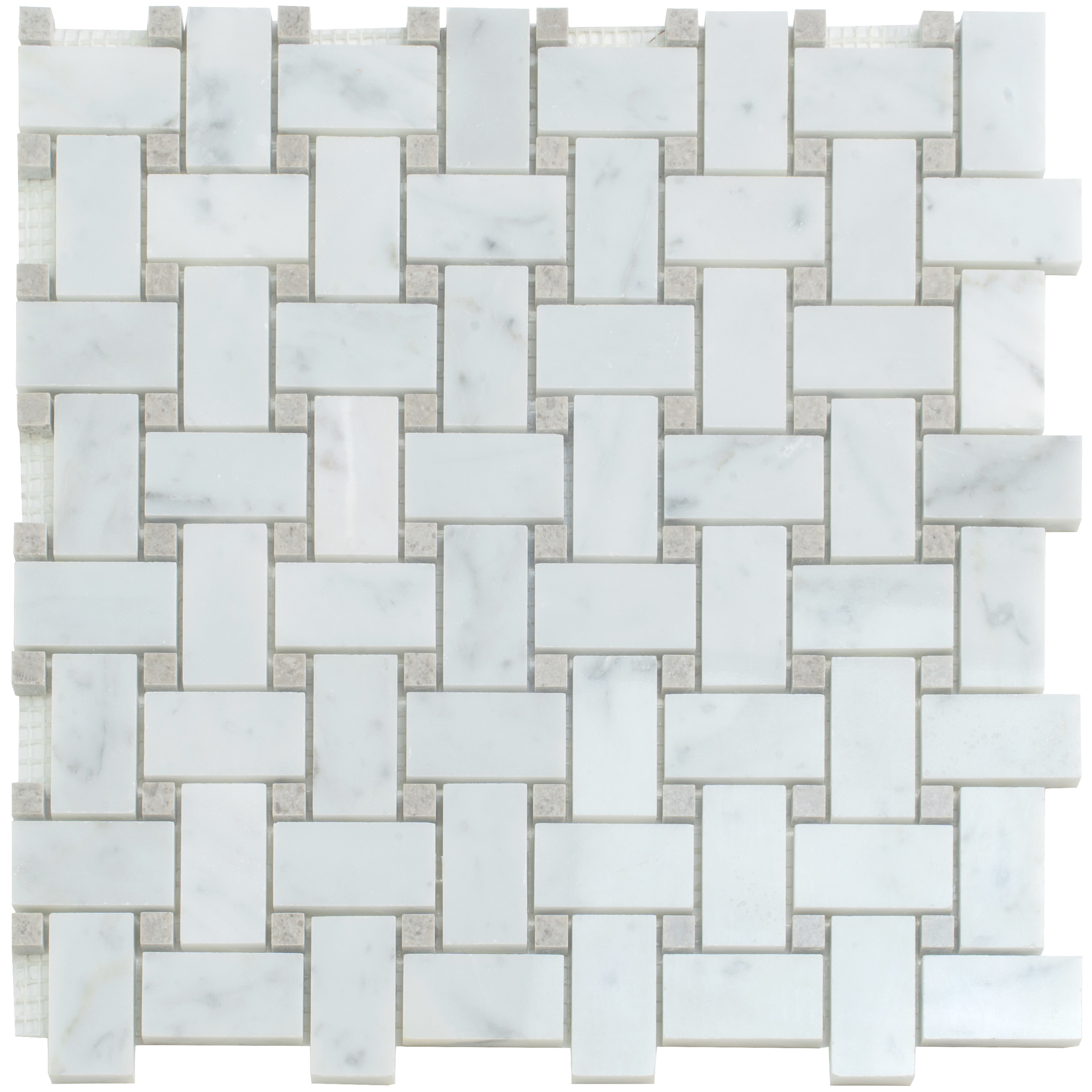 Apollo Tile APLKB99B03GEC22 White, Beige 12-in x 12-in Polished Natural stone Patterned Mosaic Floor and Wall Tile ( 5-sq ft Carton )