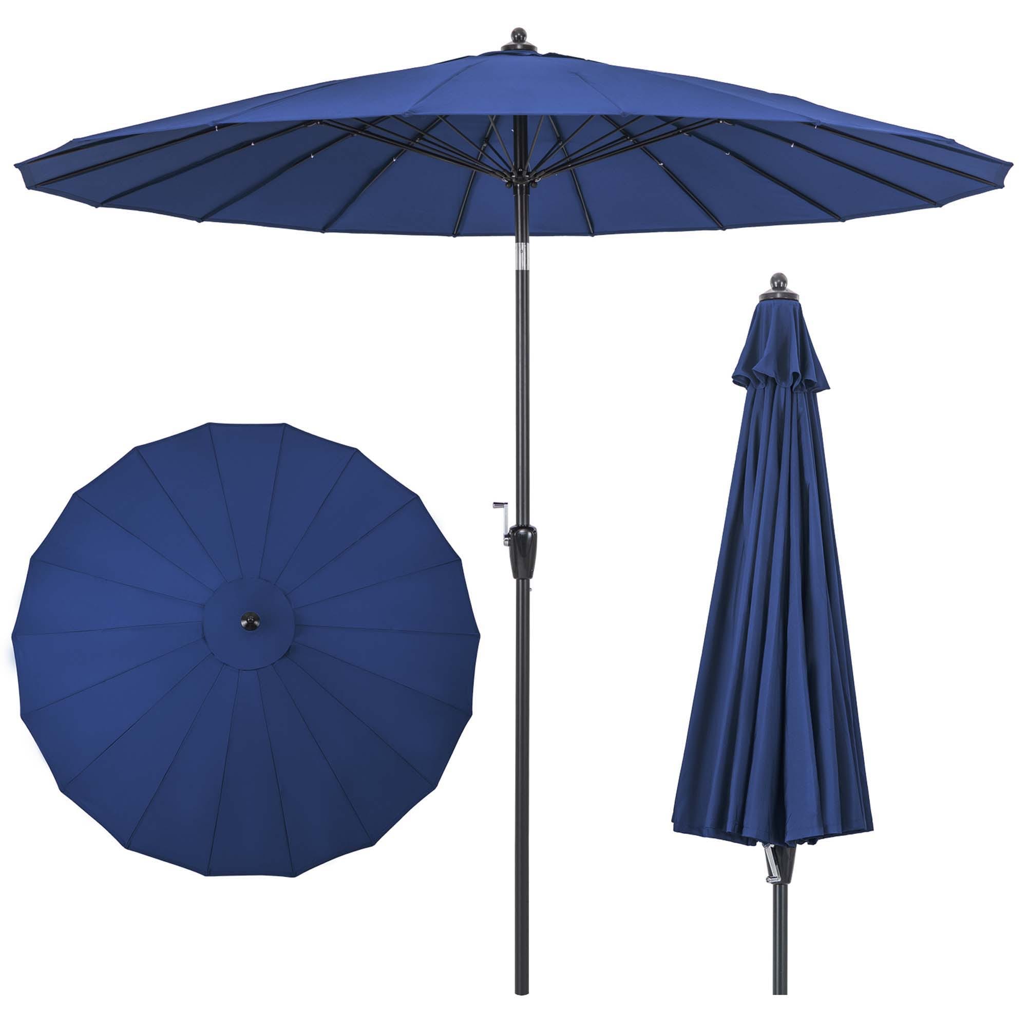 Costway HCST00612 9-Feet Aluminum Blue Market Patio Umbrella
