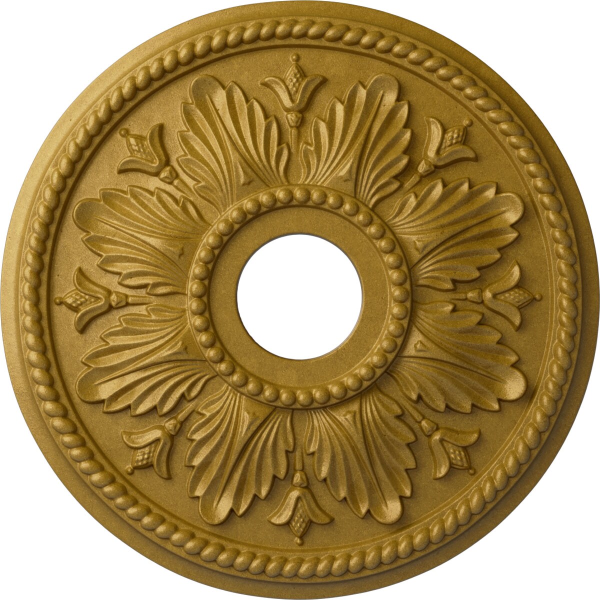 Ekena Millwork CM18ED1PGS Edinburgh 18.125-in W x 18.125-in L Painted Pharaohs Gold Polyurethane Whole Ceiling Medallion