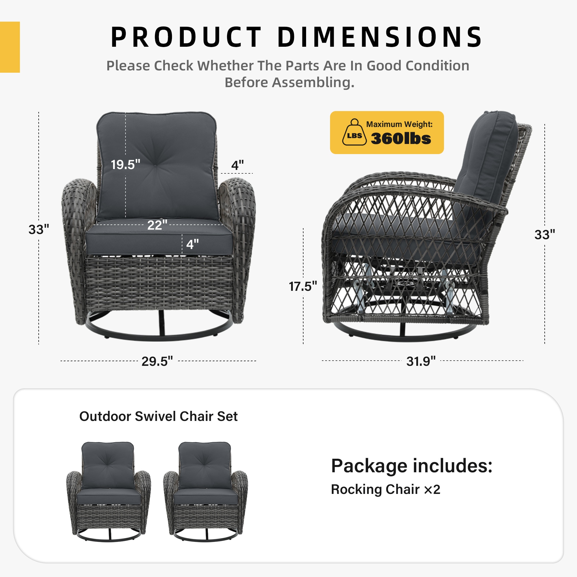 UPHA Y9BE-BEIGE Patio-Chairs - View #6