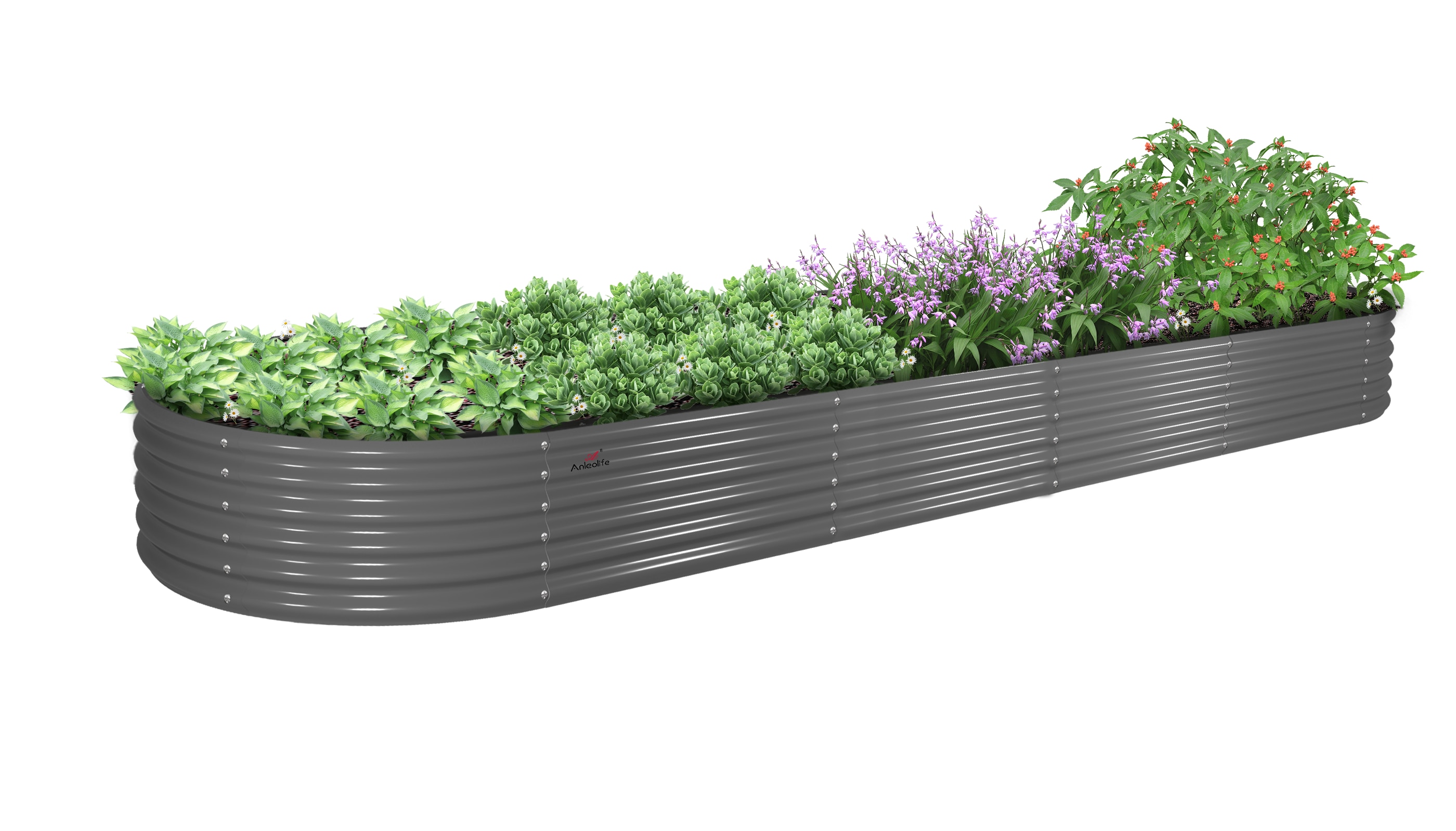 Runesay GARBED-18 36-in W x 144-in L x 18-in H Gray Galvanized Metal Raised Garden Bed