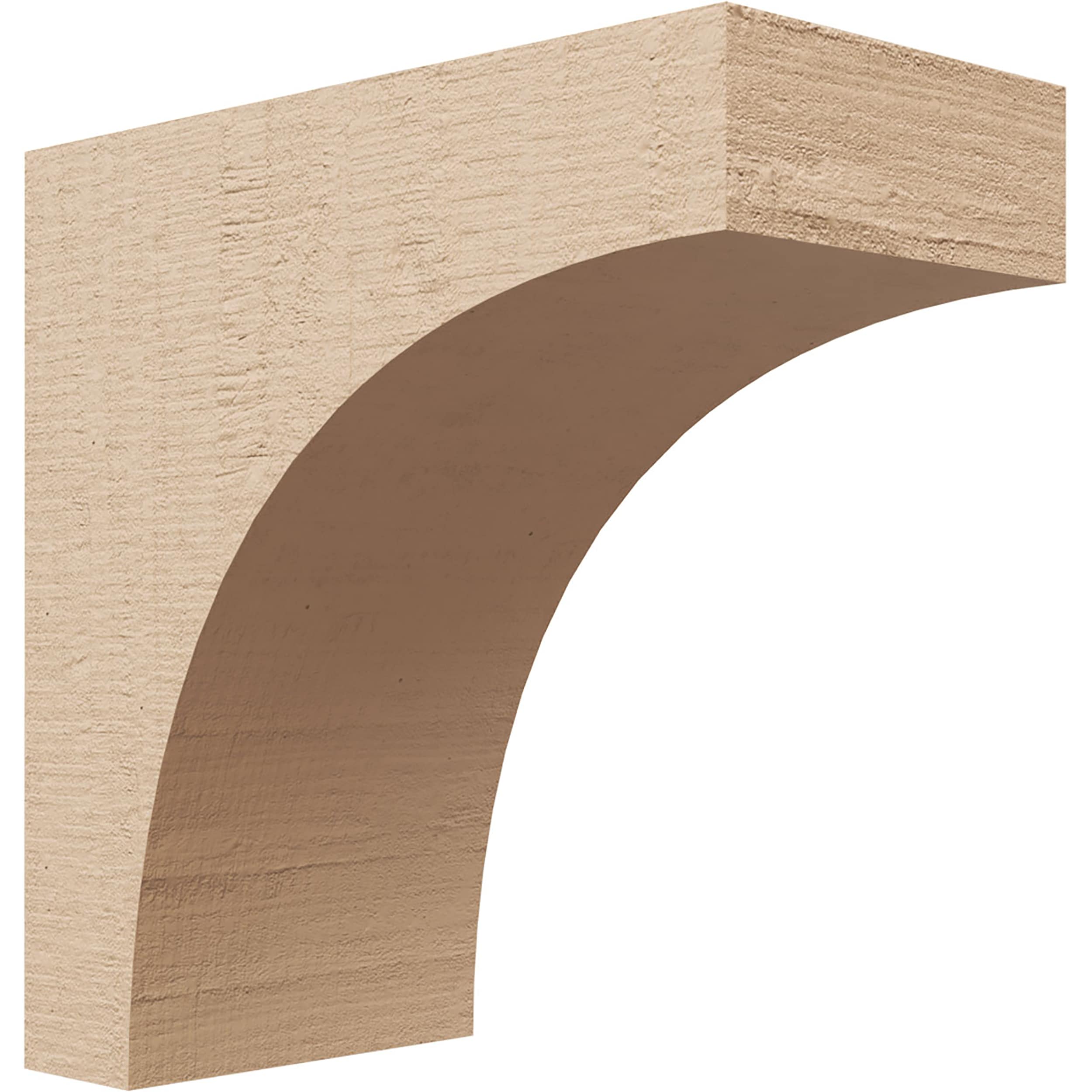 Ekena Millwork CORU05X10X10HUNRCPR 5-in x 10-in x 10-in Rough Cedar Woodgrain TimberThane Primed Urethane Paintable/Stainable Corbel