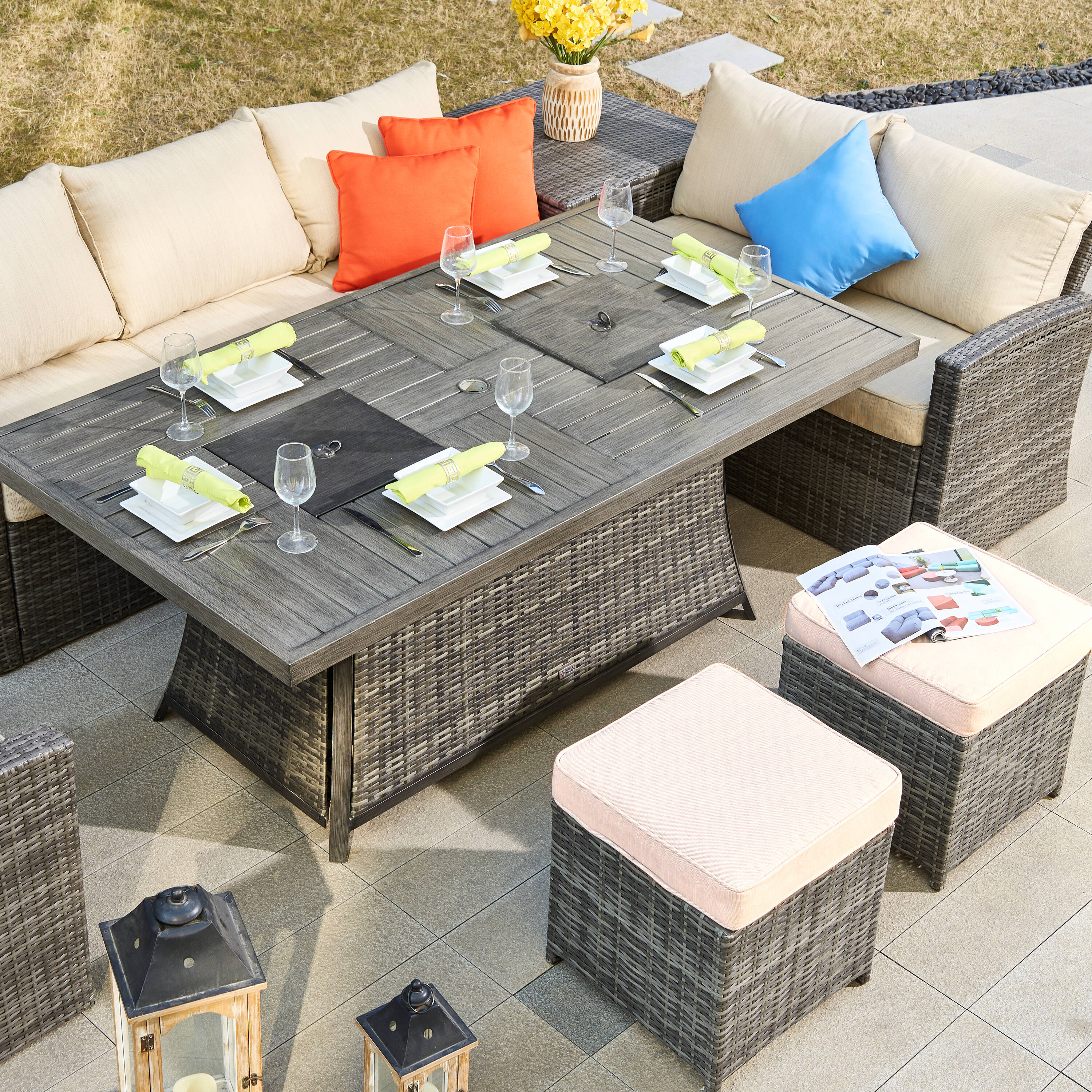 Direct Wicker DWG-2403BFI-GR Patio-Conversation-Sets - View #2