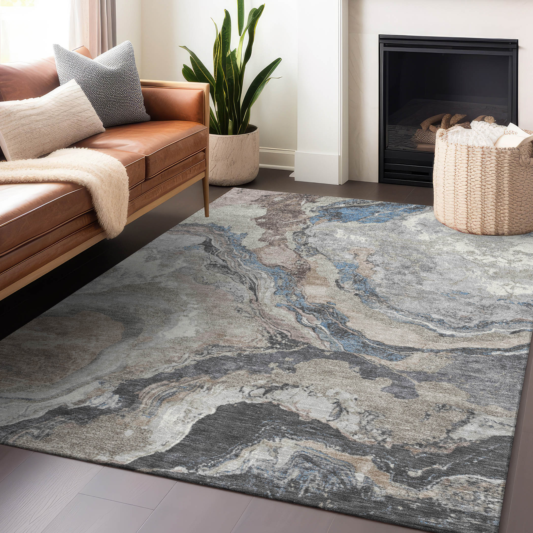 Addison Rugs ACN1908TP8X10 Chantille ACN1908TP 8 x 10 (ft) Loomed Polyester Taupe Rectangular Indoor/Outdoor Machine washable Area rug