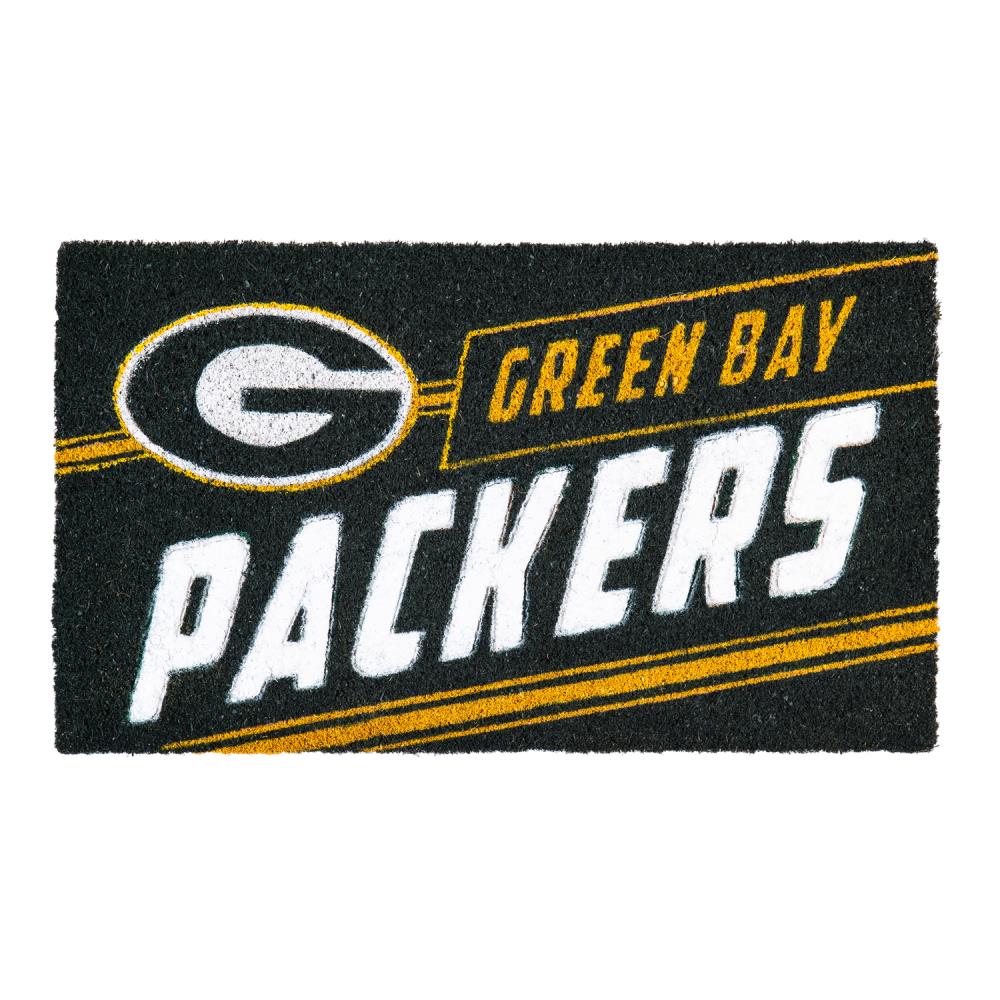 Team Sports America Green Bay Packers 2-1/2-ft x 1-1/2-ft Interlocking Green  Rectangular Outdoor Decorative Sports Door Mat in the Mats department at