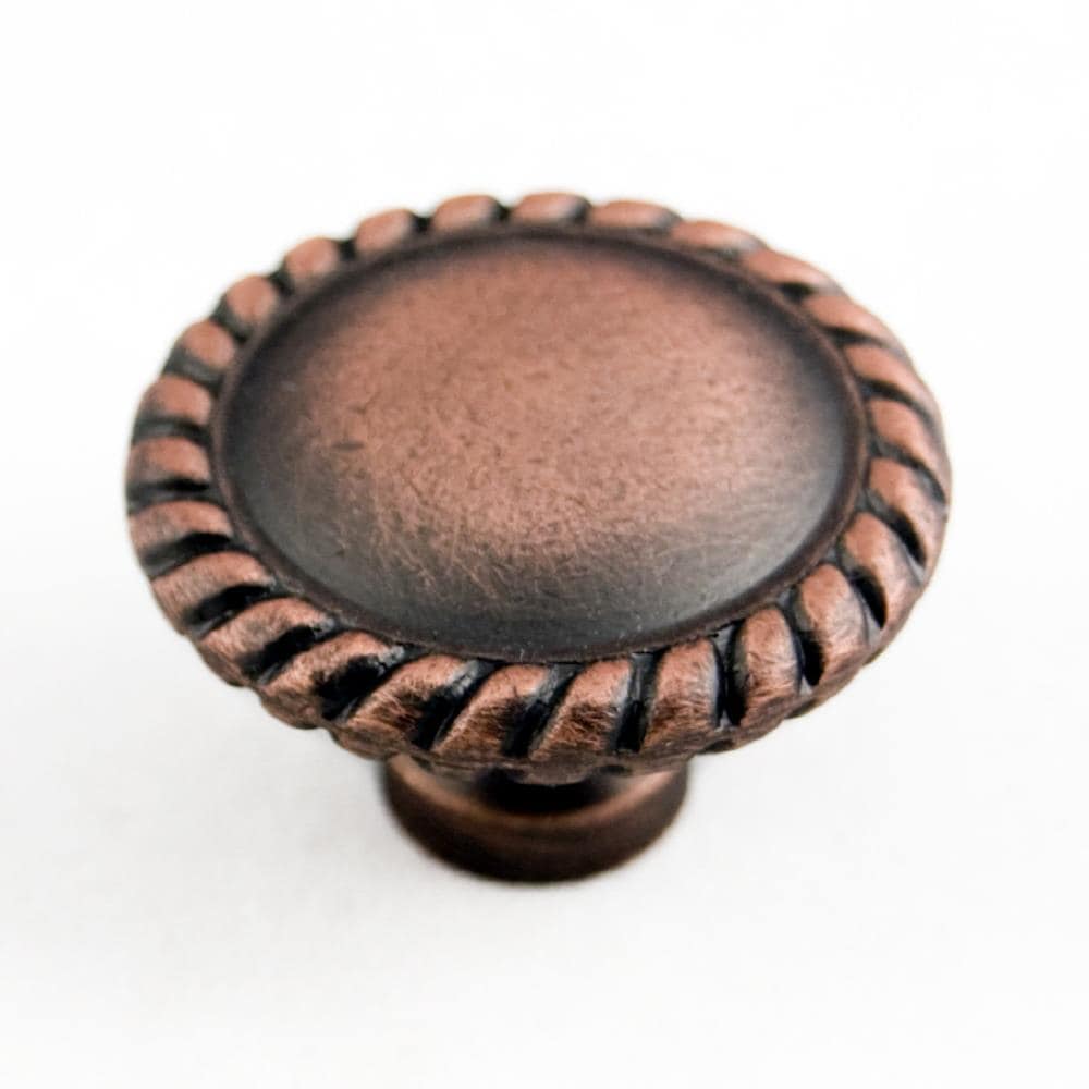 RK International CK 9313-DC Distressed Copper Round Traditional Cabinet Knob