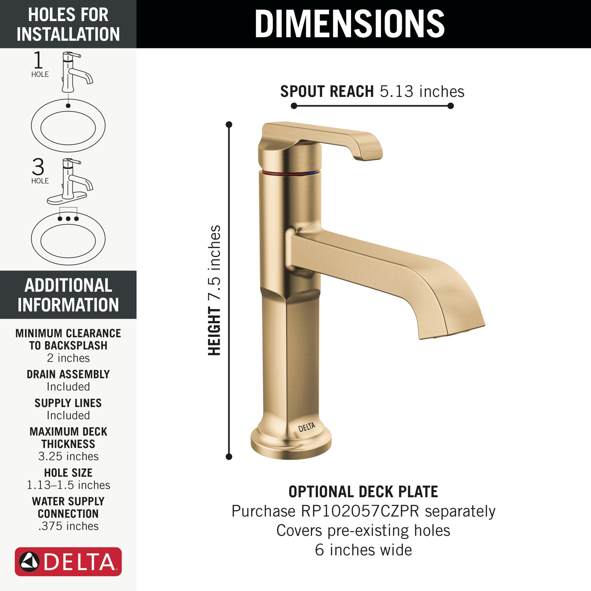 Delta 589-CZ-PR-DST Lavatory-Faucets - View #3