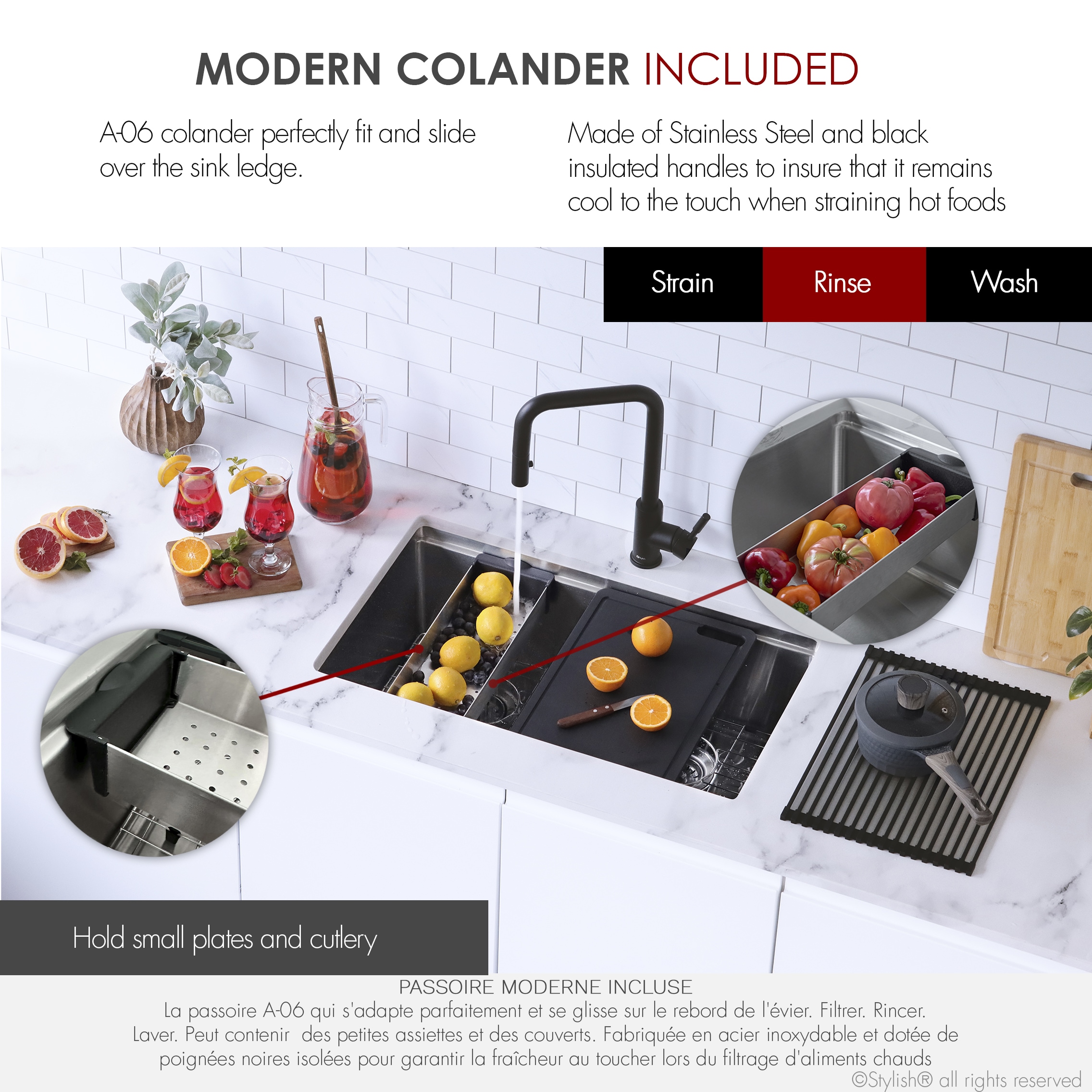 Stylish S-230W Kitchen-Sinks - View #3