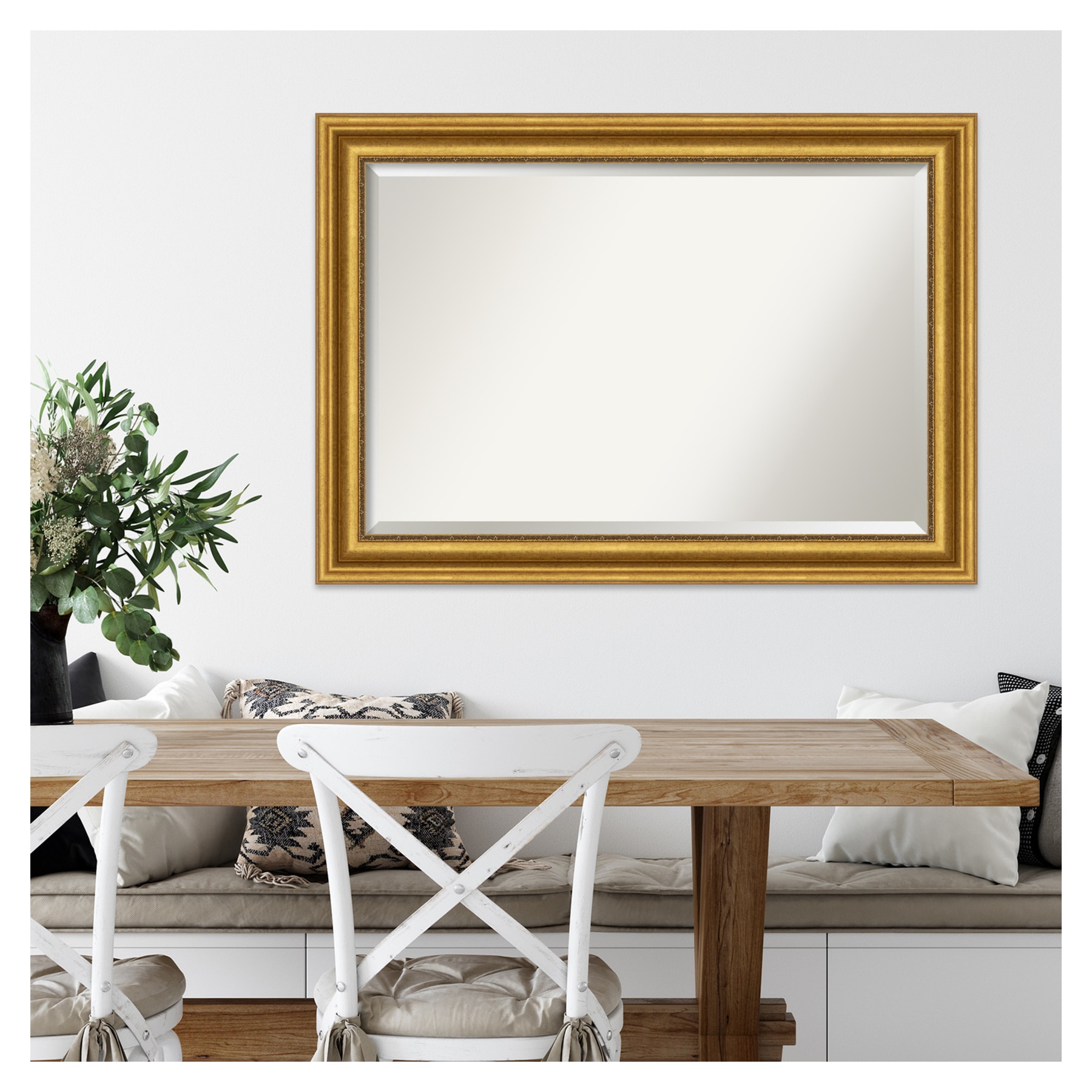 Parlor Gold 41.75" Rectangular Wall-Mounted Bathroom Mirror