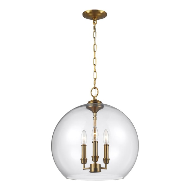 Generation Lighting Lawler 3-Light Burnished Brass Traditional Clear ...