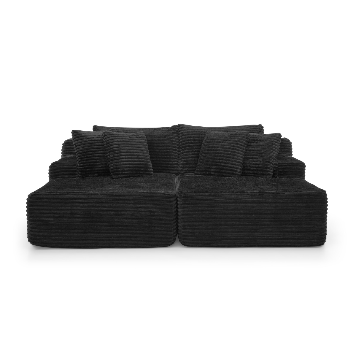 Streamdale Furniture Streamdale Black velvet two-seater lazy sofa