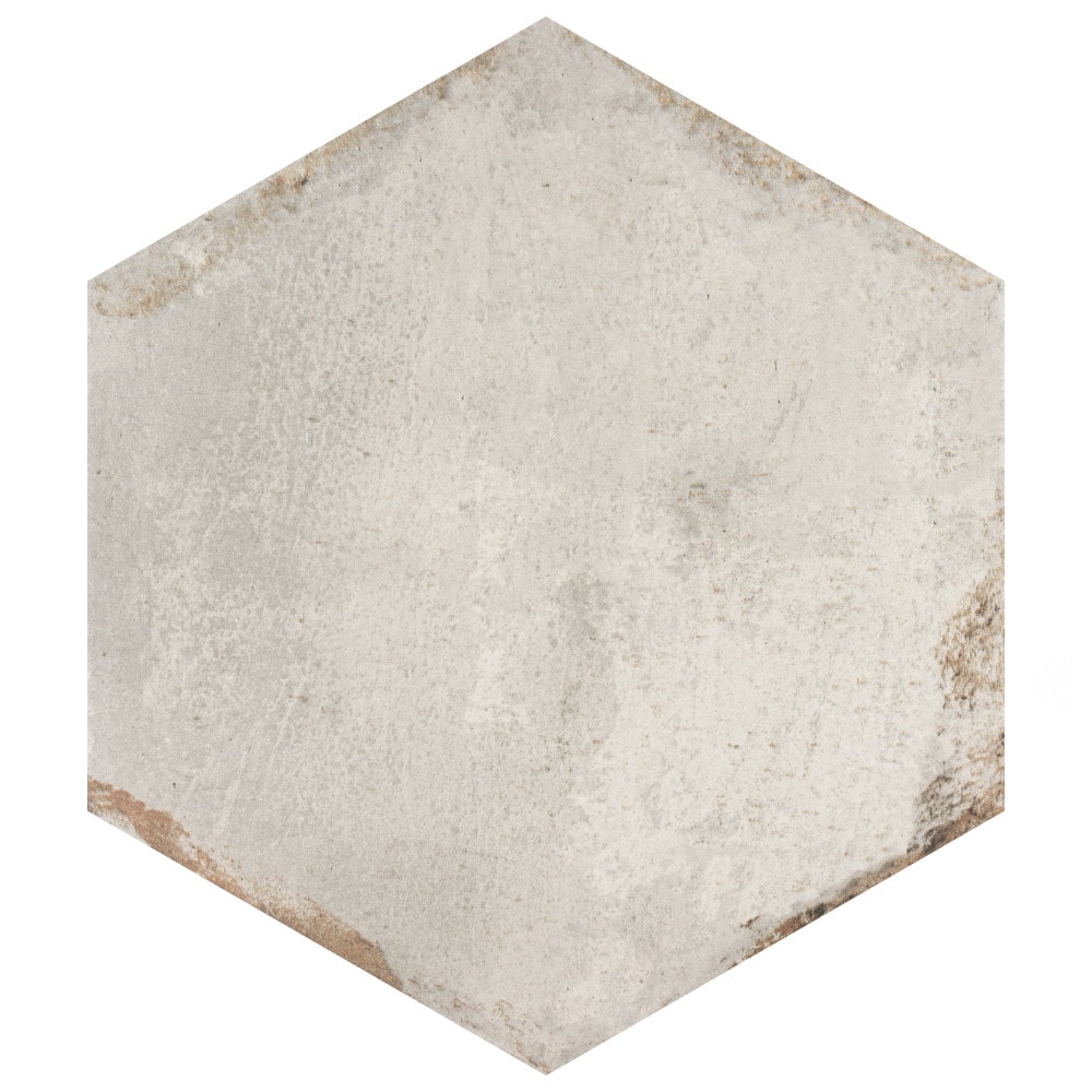 Affinity Tile S1FNUDAXBI Sample- D'Anticatto Hex Bianco 11-in x 13-in Satin Porcelain Hexagon Floor and Wall Tile