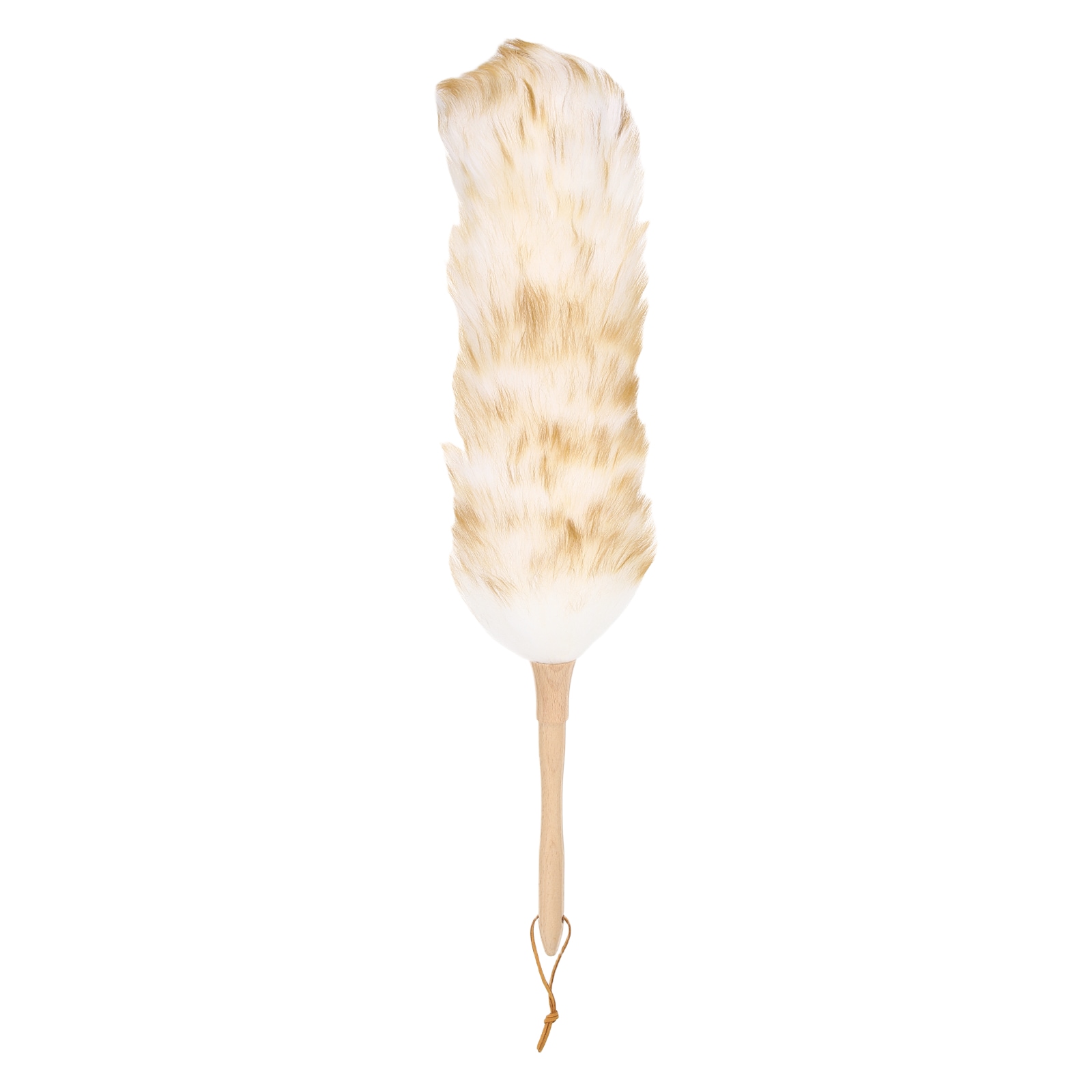 Unique Bargains Wool Duster 24.4 Inch Natural Feather Cleaner Household Cleaning Duster with Solid Wooden Handle for Cleaning Fans Window Blinds Shelves Furniture White Coffee