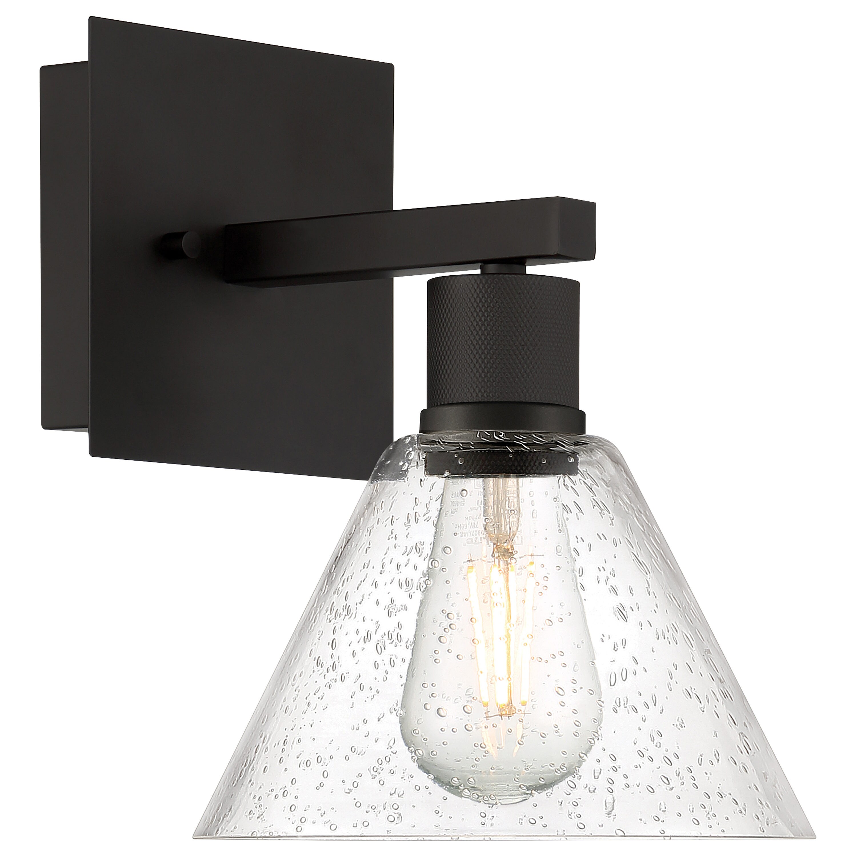 Access Lighting 63143LEDDLP-MBL/SDG Port Nine 8-in W 1 -Light Matte Black Transitional Wall Sconce