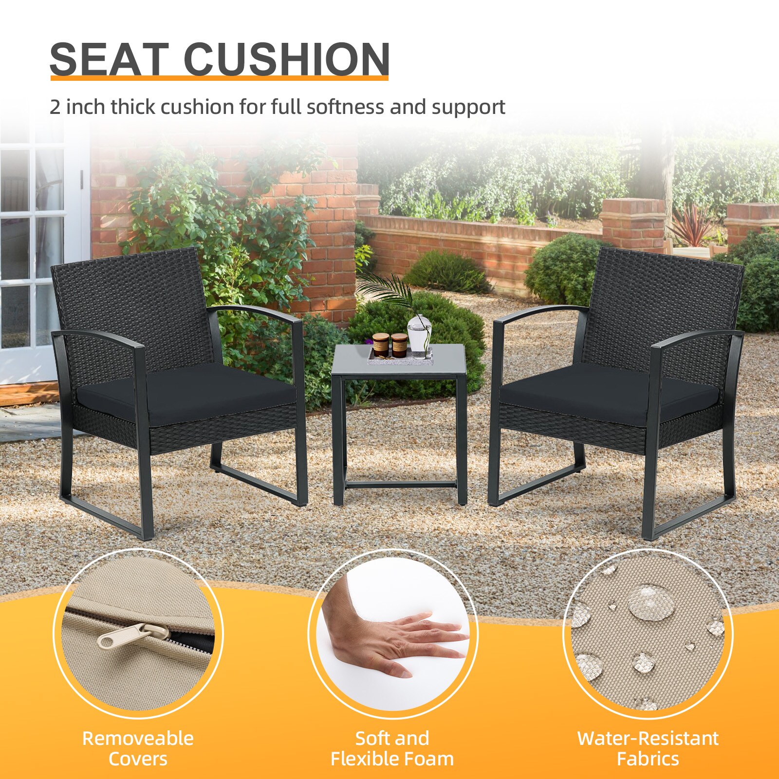 Aoodor A083-PBKBK Patio-Conversation-Sets - View #5