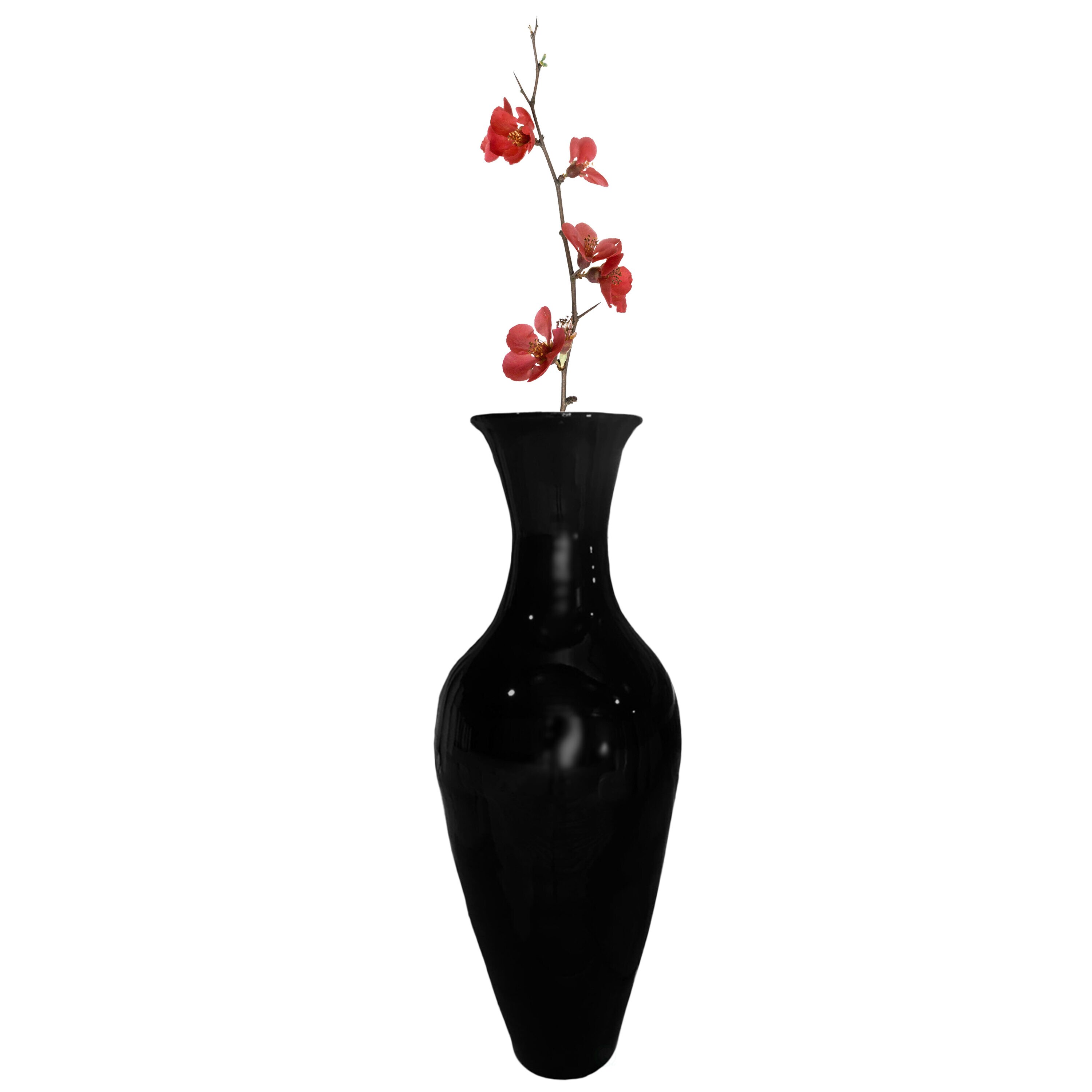 Uniquewise QI003713.BK Black Wood Modern Vase