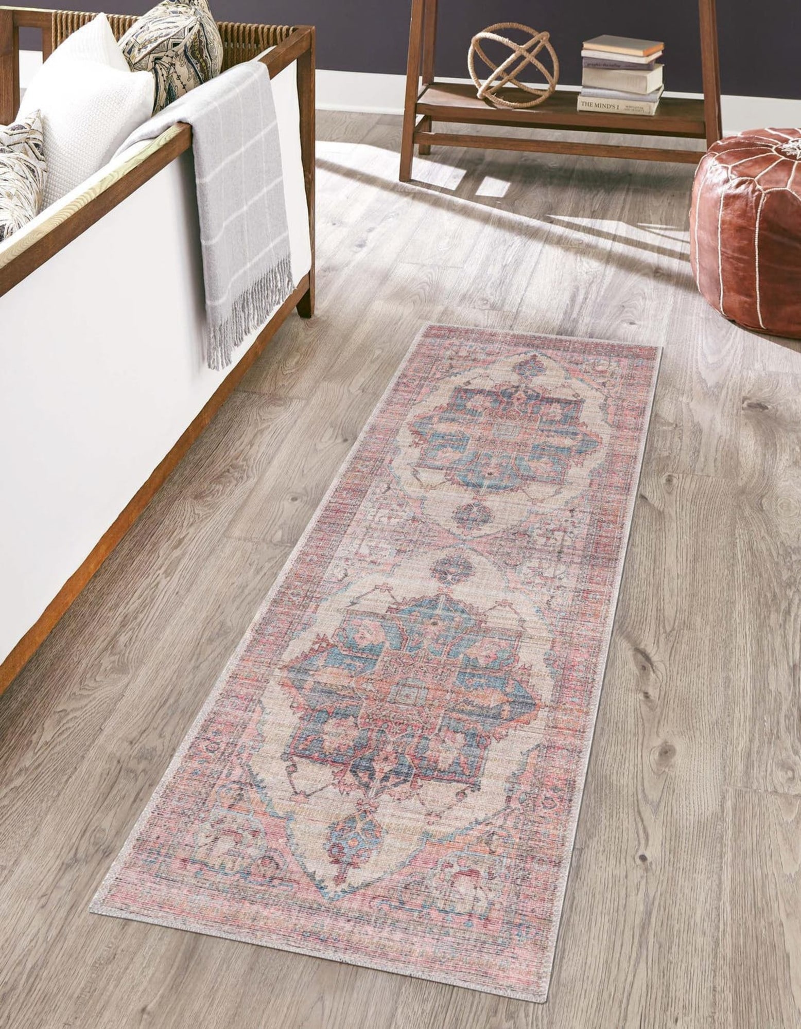 Unique Loom 3177804 Nostalgia Washable 2 x 10 (ft) Loomed Chenille Antique Beige Rectangular Indoor Floral/Botanical Machine washable Runner rug
