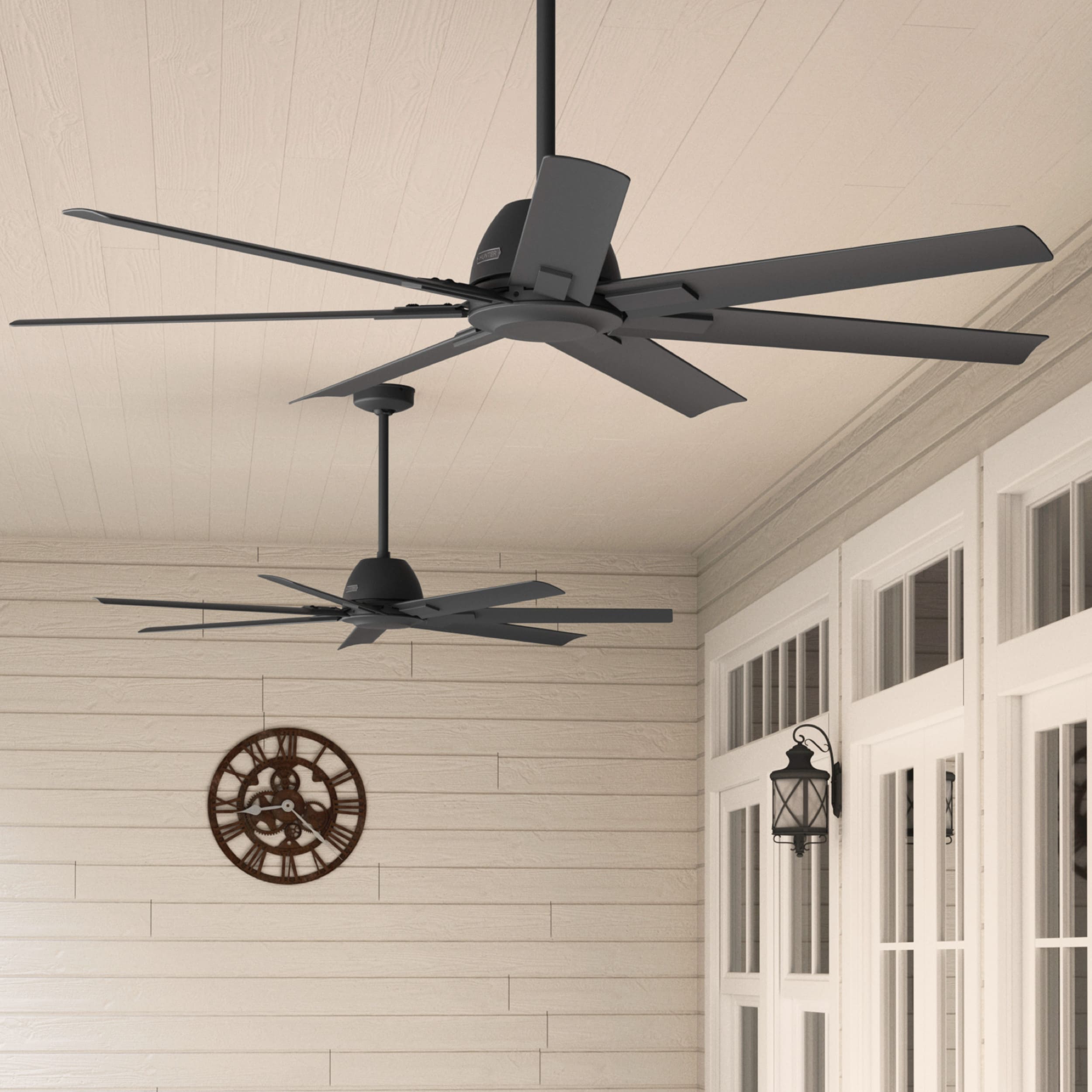 Matte Black Indoor Outdoor Ceiling Fan