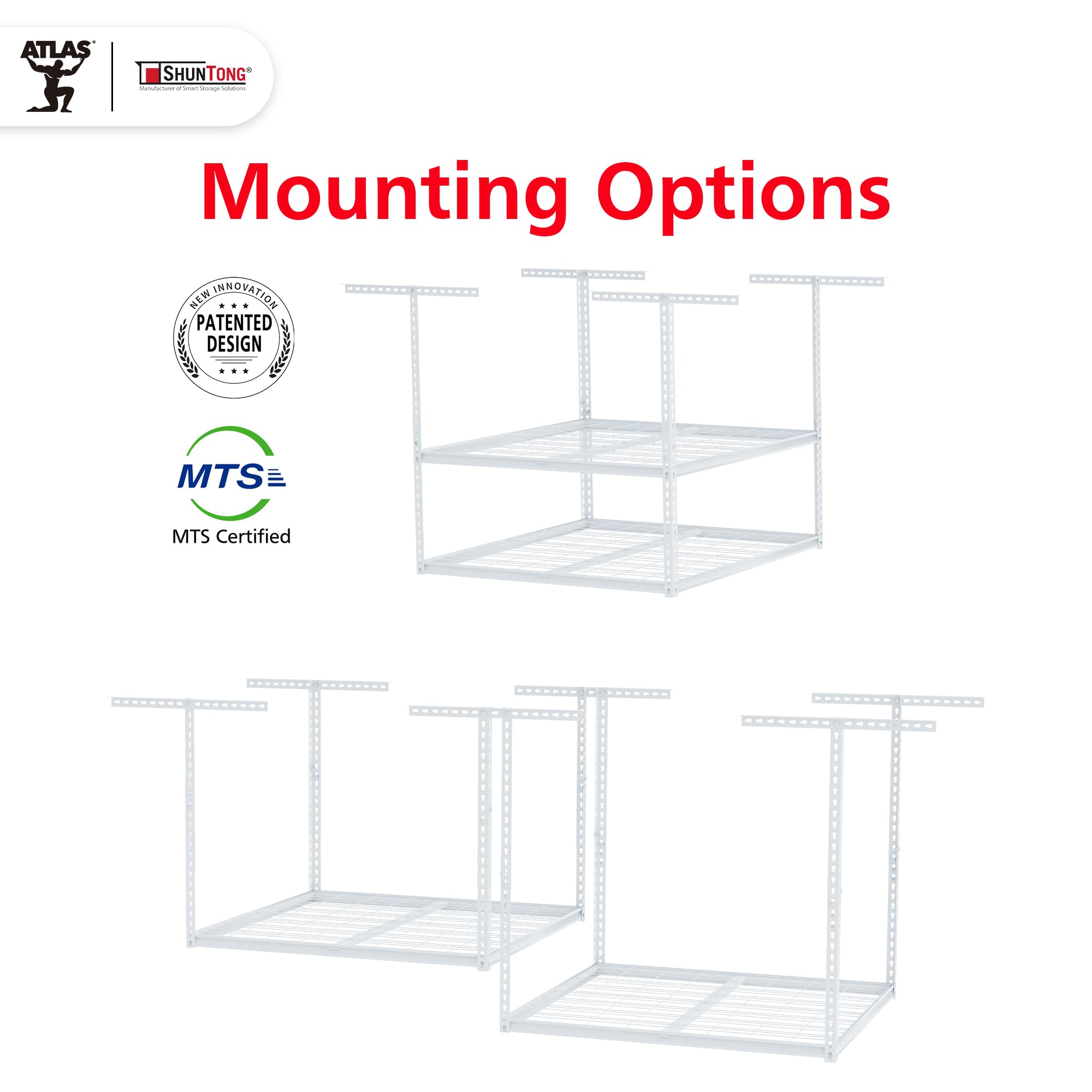Shuntong AT-OH48PRO-WH Overhead-Garage-Storage - View #7