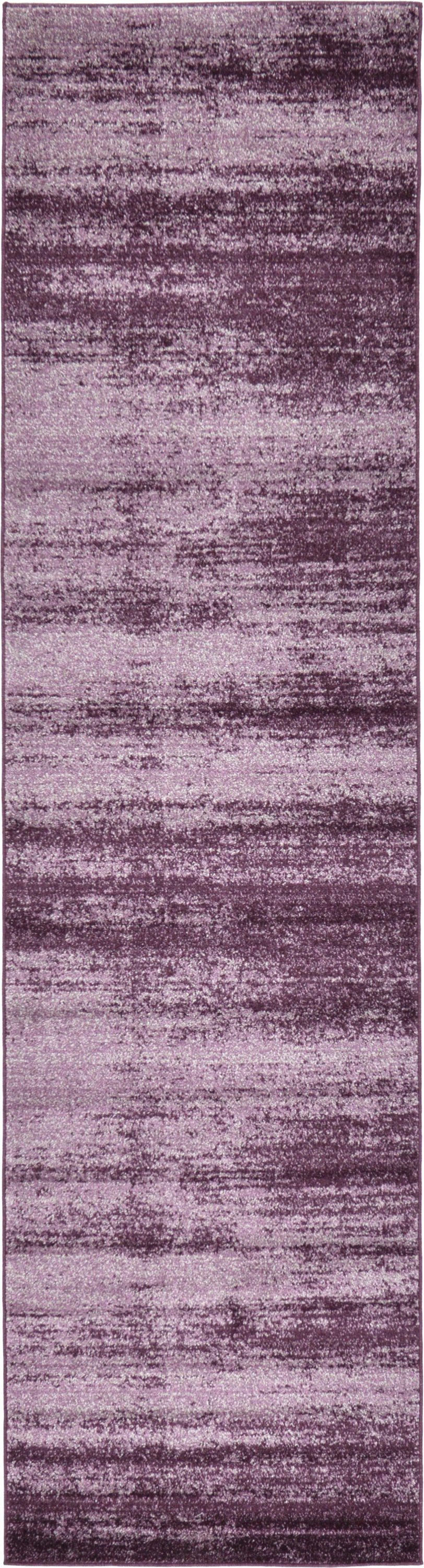 Unique Loom 3132848 Lucille Del Mar 3 x 10 (ft) Loomed Polypropylene Violet/Eggplant Purple Rectangular Indoor Distressed/Overdyed Runner rug