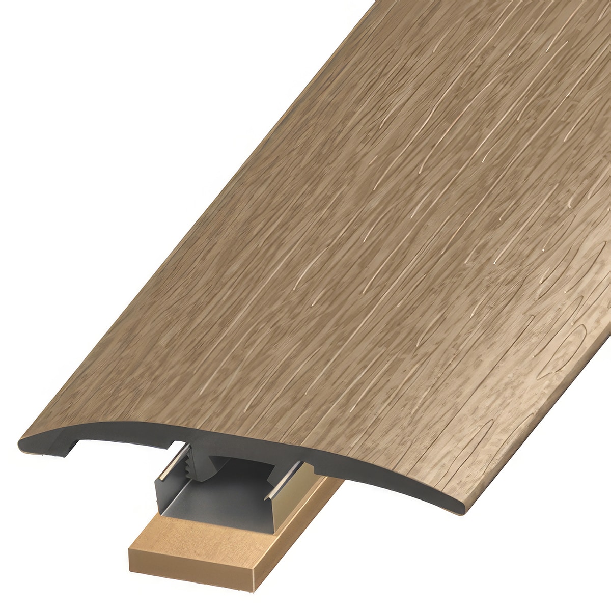 Versatrim SLT-114286 Vocal TruCore Lucida-Vocal TruCore-Sandstorm Prefinished 0.25-in T x 2-in W x 94-in L PVC 3-in-1 T-moulding/Reducer/Endcap