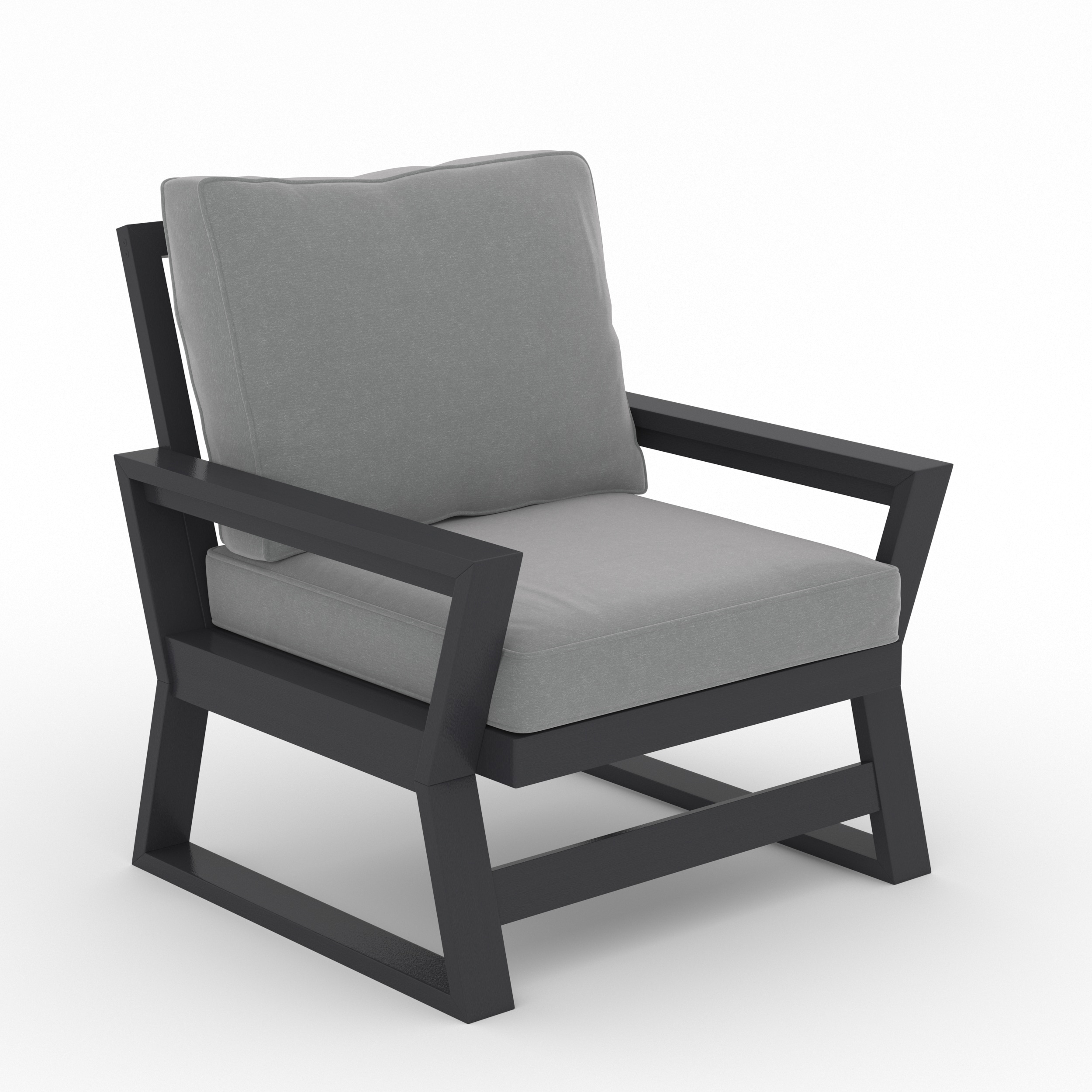 Malibu Gray HDPE 2-Person Outdoor Seating Set with Cushions