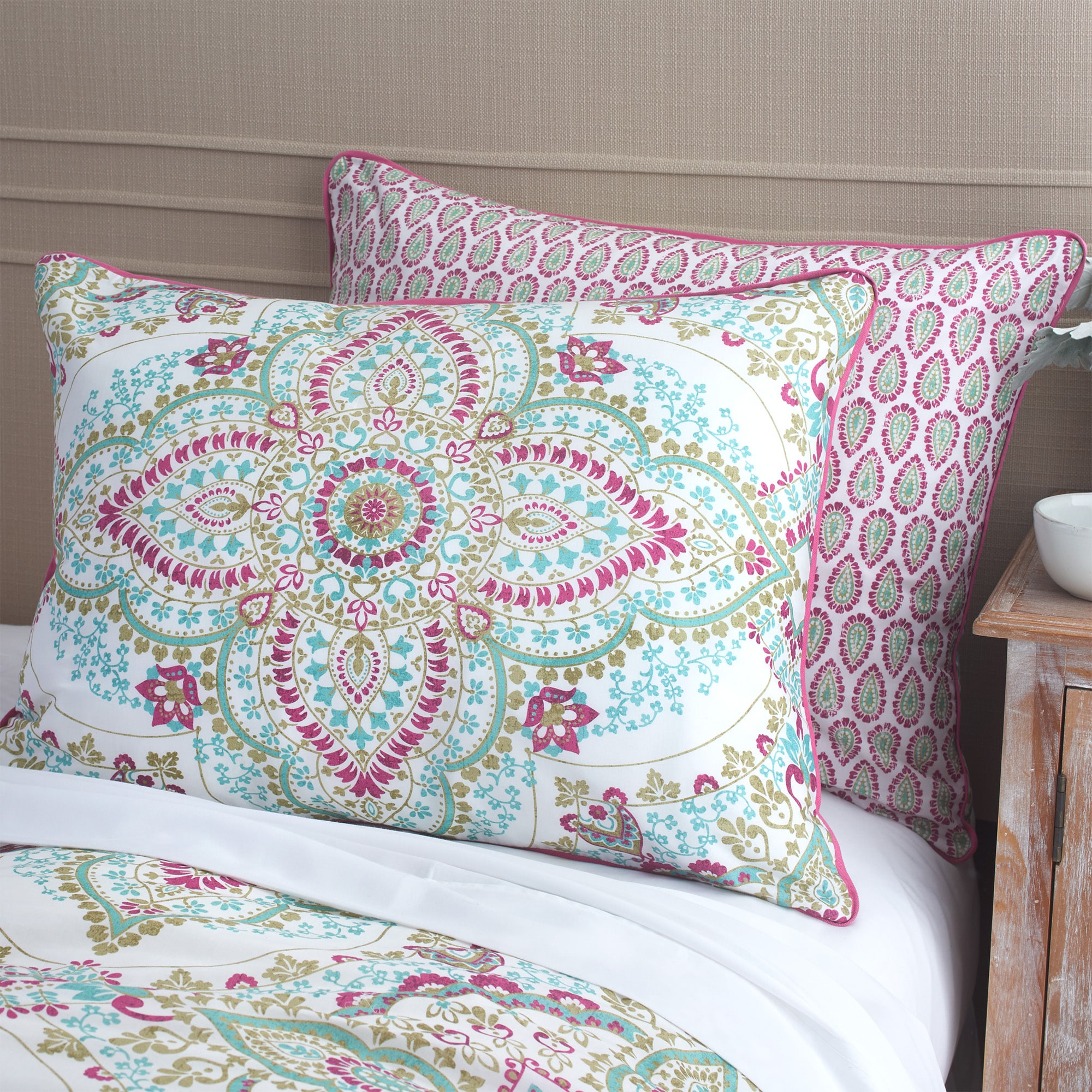 Jaipur Blue and Magenta Cotton Reversible Full Comforter Set