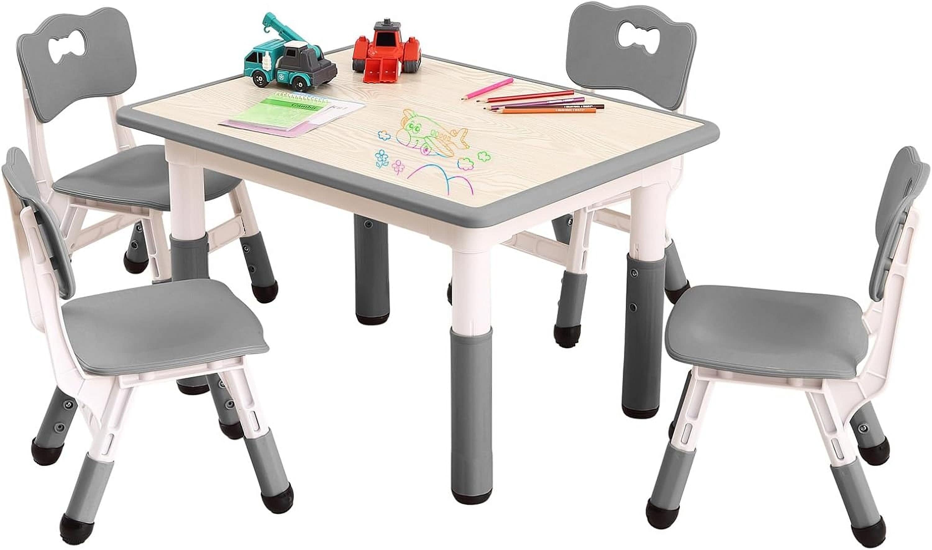 GAOMON Adjustable Table and 4 Chairs Set- Height Adjustable Graffiti ...