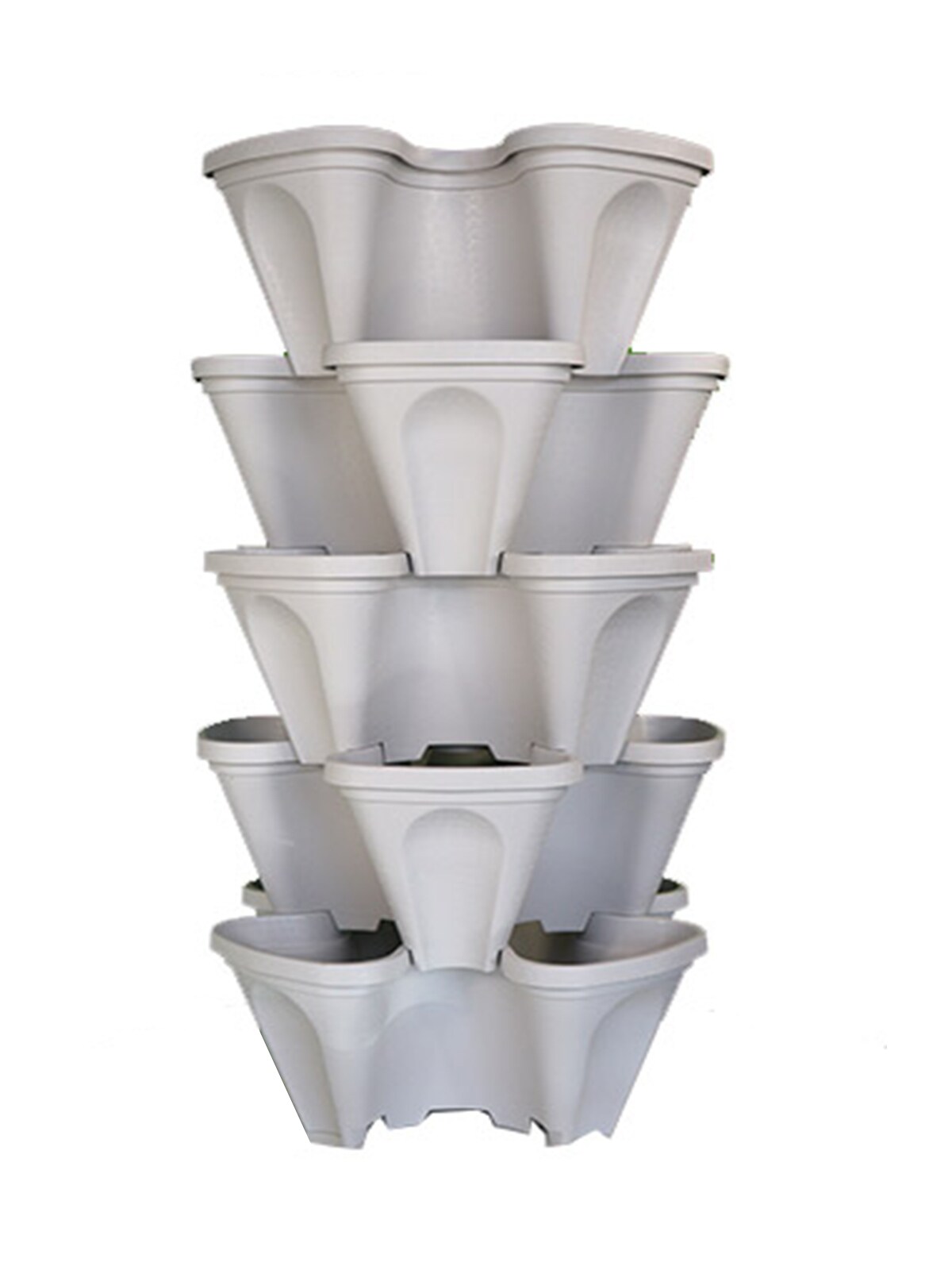 Mr. Stacky 1805 ST Rectangle 10.0-in W Large Gray Plastic Indoor/Outdoor Nursery planter with Drainage Holes