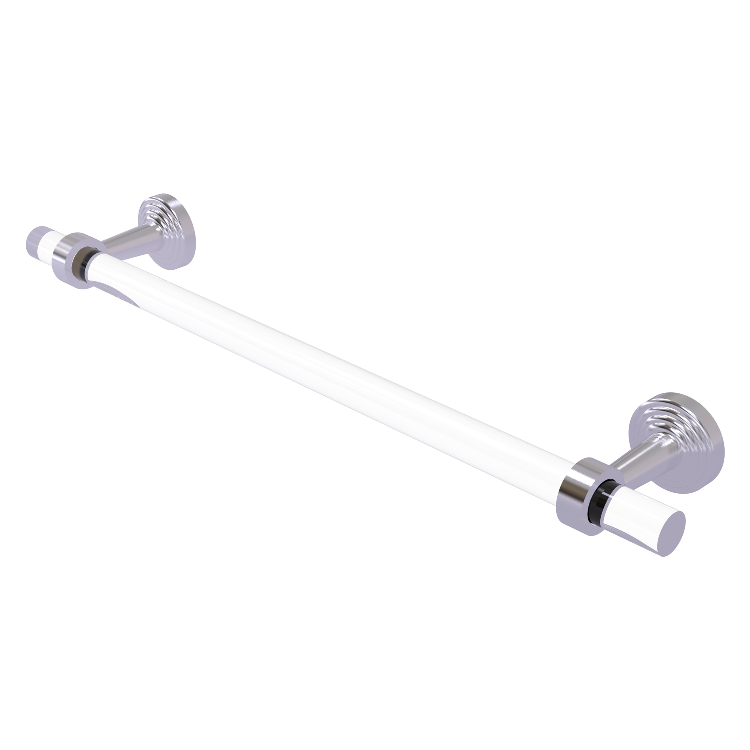 Allied Brass PB-41-24-SCH Pacific Beach 24-in Satin Chrome Wall mount Single Towel Bar
