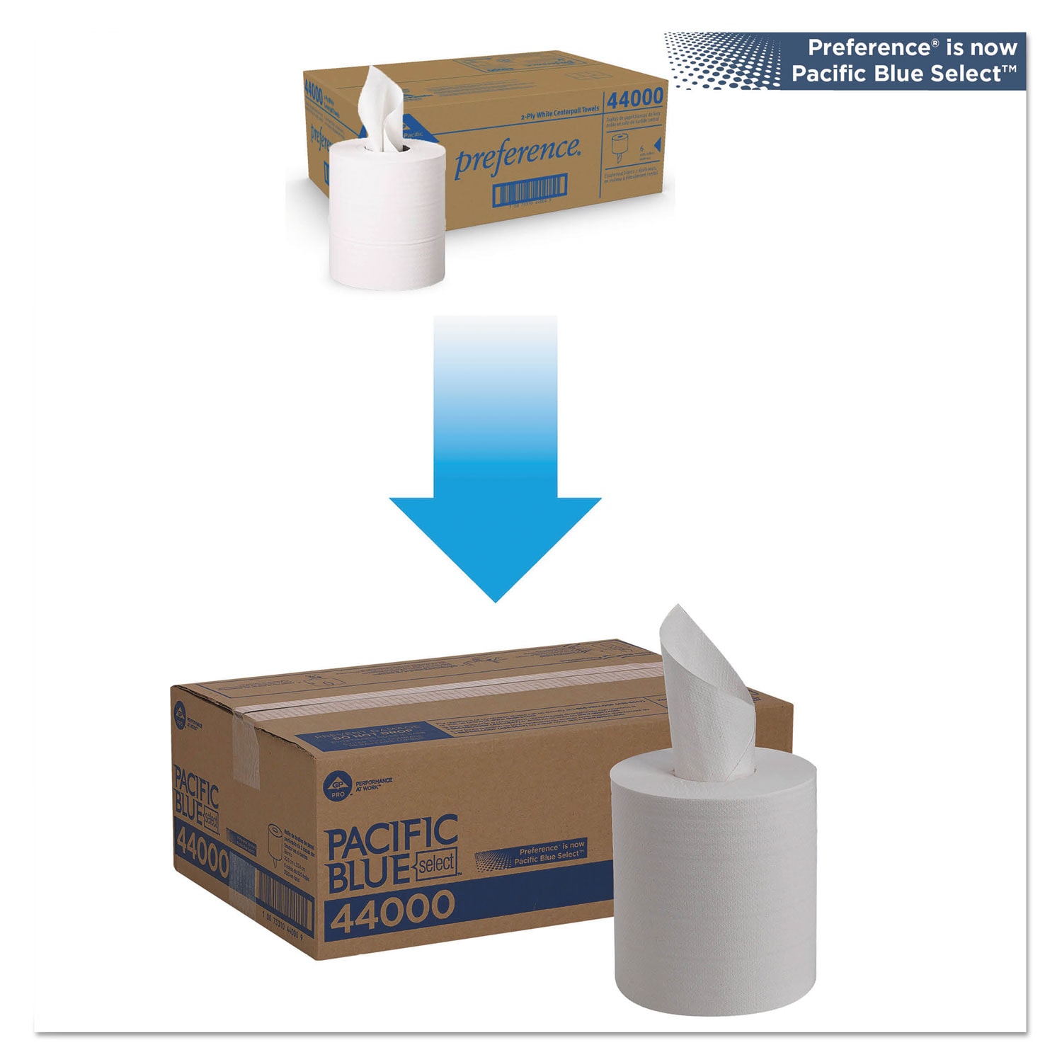 Georgia-Pacific Pacific Blue Select 2 Ply Center Pull Perf Wipers 2 Ply ...