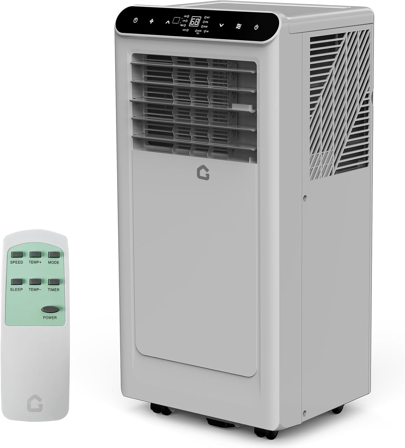 Qeetex 10000 BTUs Portable Air Conditioner - Cools Room up to 450 Sq. Ft - 3-In-1 Portable AC Unit for Bedroom with Dehumidifier/Fan/Remote Control - Smart/Sleep Mode - 24H Timer