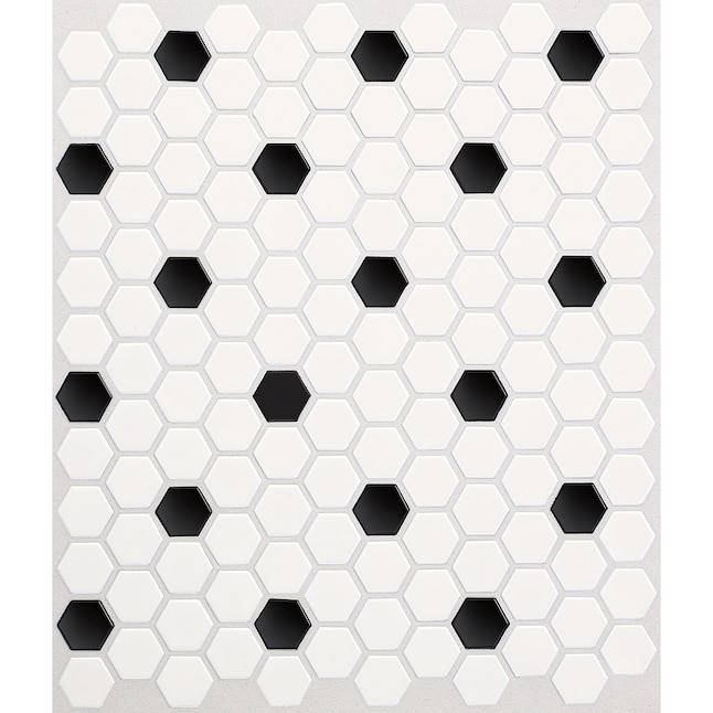 American Olean Alameda Satin White 3-in x 6-in Glazed Ceramic Honeycomb Mosaic Wall Tile Sample American Olean Alameda Satin White 3-in x 6-in Glazed Ceramic Honeycomb Mosaic Wall Tile Sample