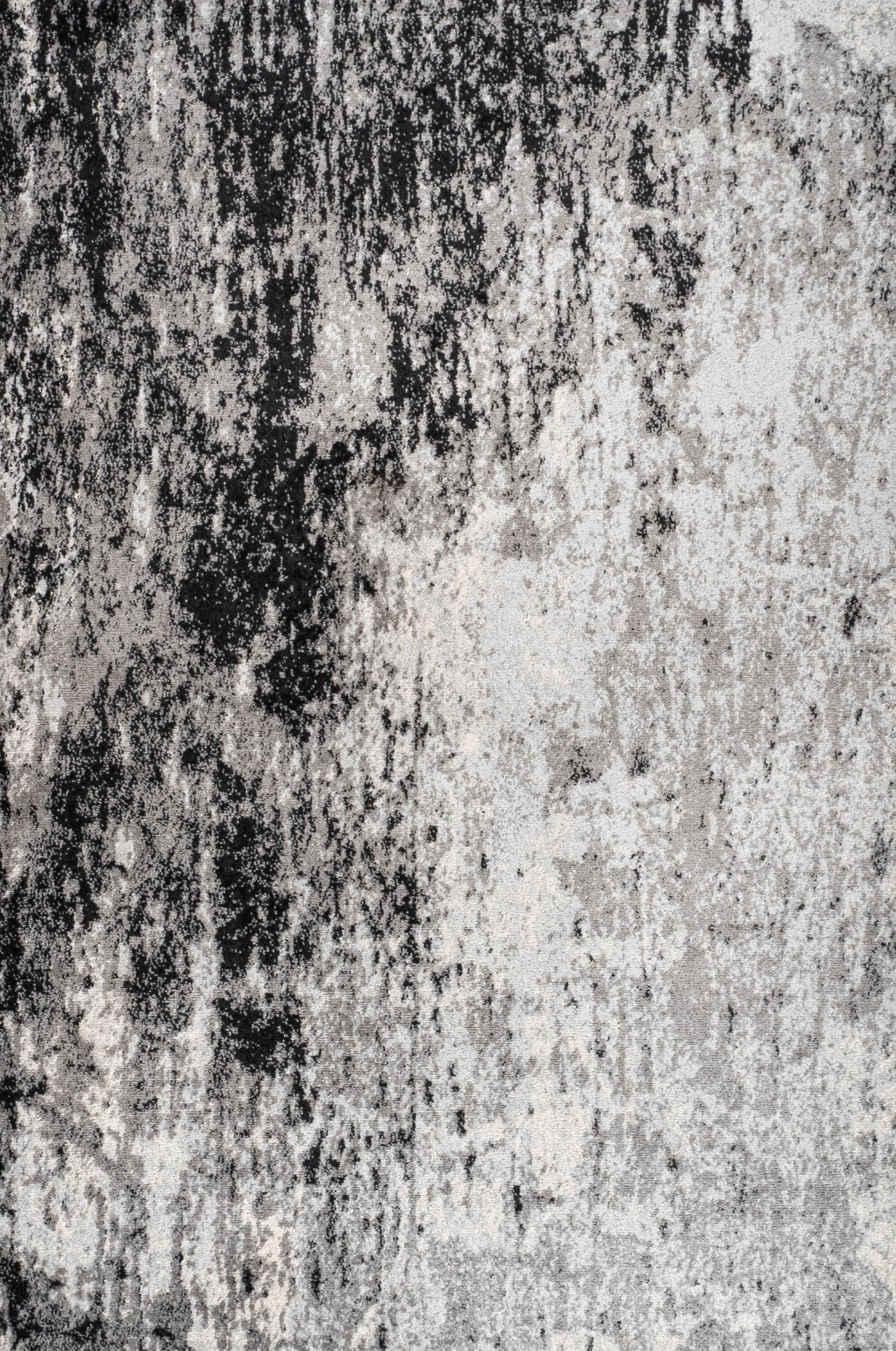 Storm Gray/Cream Abstract Synthetic 4' x 6' Easy Care Rug