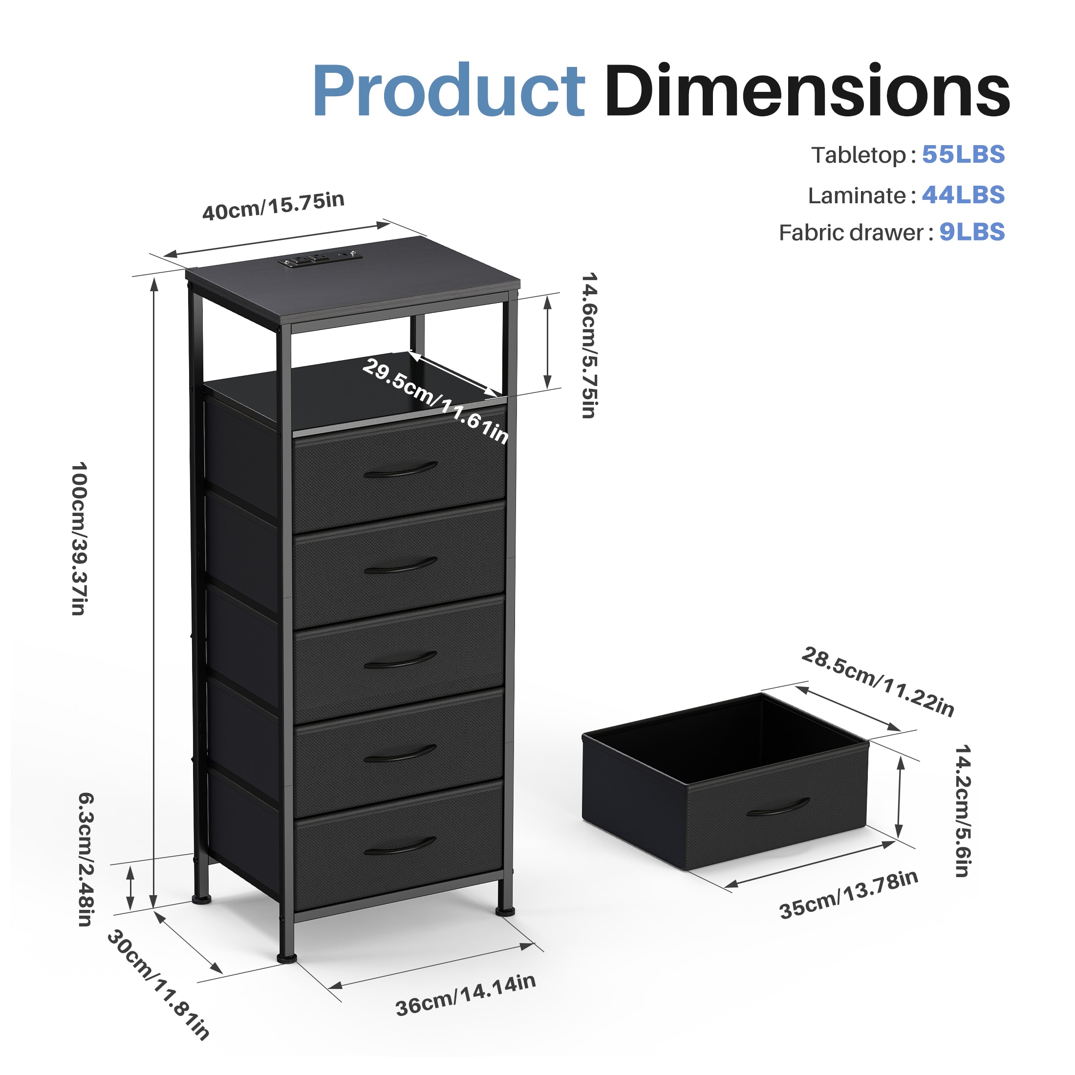 Sweetcrispy L-CTG-5CD01-BK nightstands - View #6