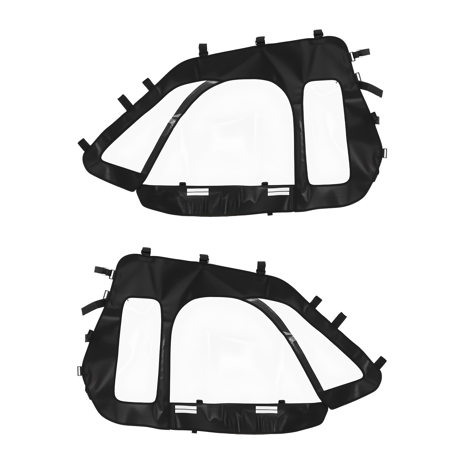 GIVIMO Soft Upper Doors for Polaris RZR XP 1000 and XP Turbo 2014-2023 Cab Enclosure UTV Side Window Kit with Waterproof Zippers Reflective Strips and Mirror Cutouts