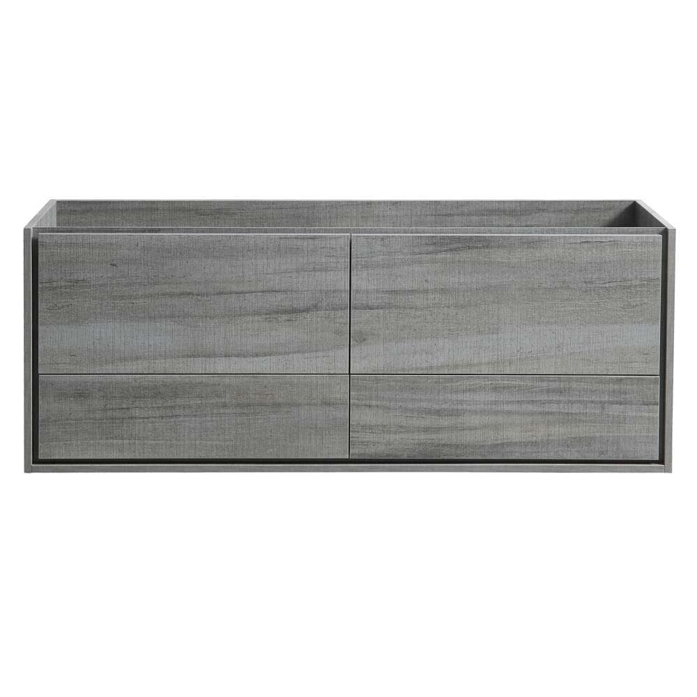 Fresca FCB9260OG-S Catania 60-in Ocean Gray Floating Bathroom Vanity Base Cabinet without Top