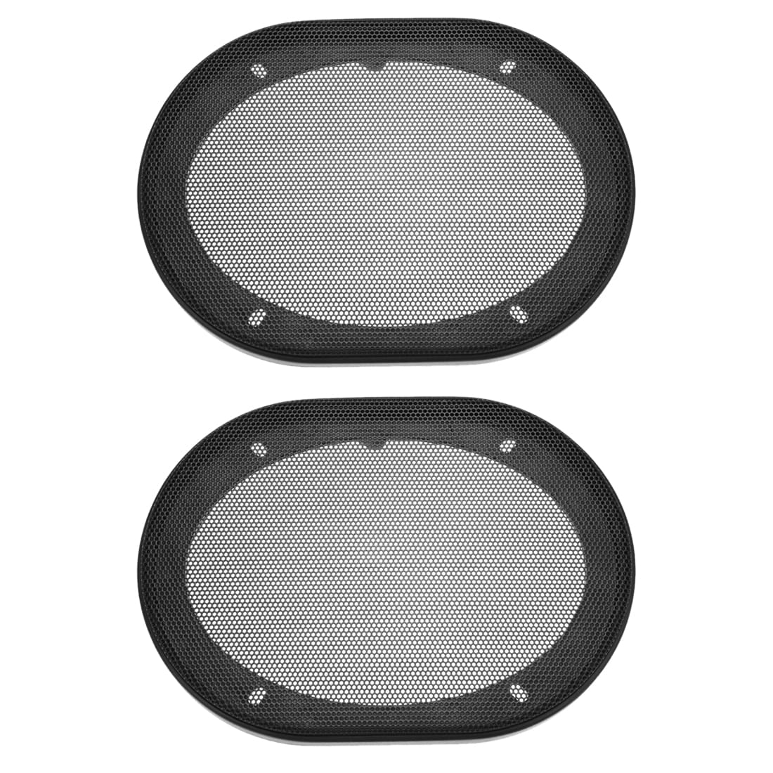 Unique Bargains 2pcs Speaker Grill Cover 5.94 x 8.27-Inch Mesh Decorative Square Subwoofer Guard Protector Black #S26042000UX1069
